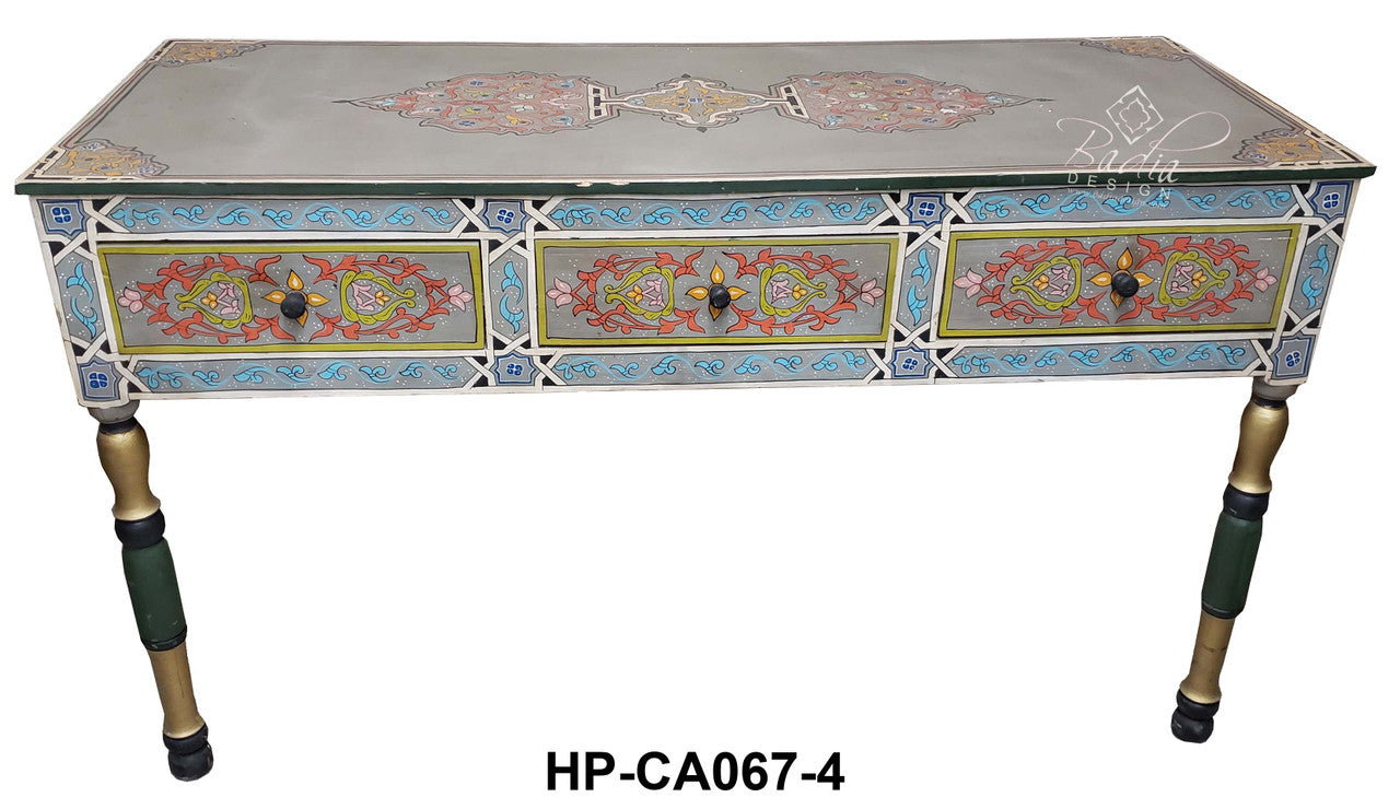 Moroccan Hand Painted Cedar Cabinet