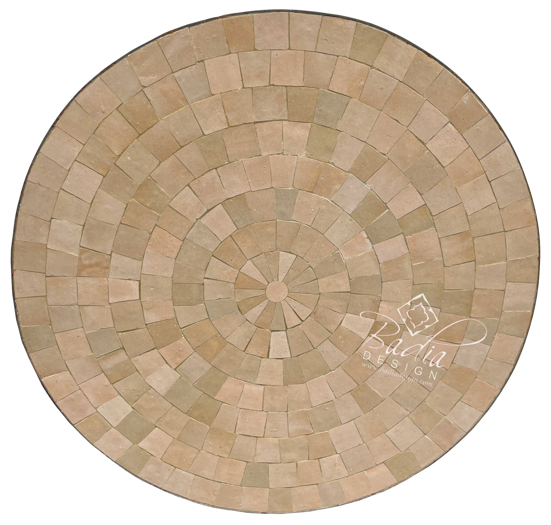 24" Round Beige Tile Table Top