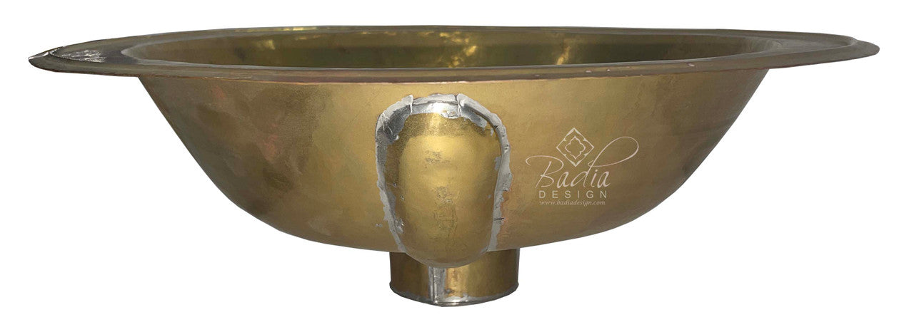 Round Hand Forged Brass and Silver Sinks