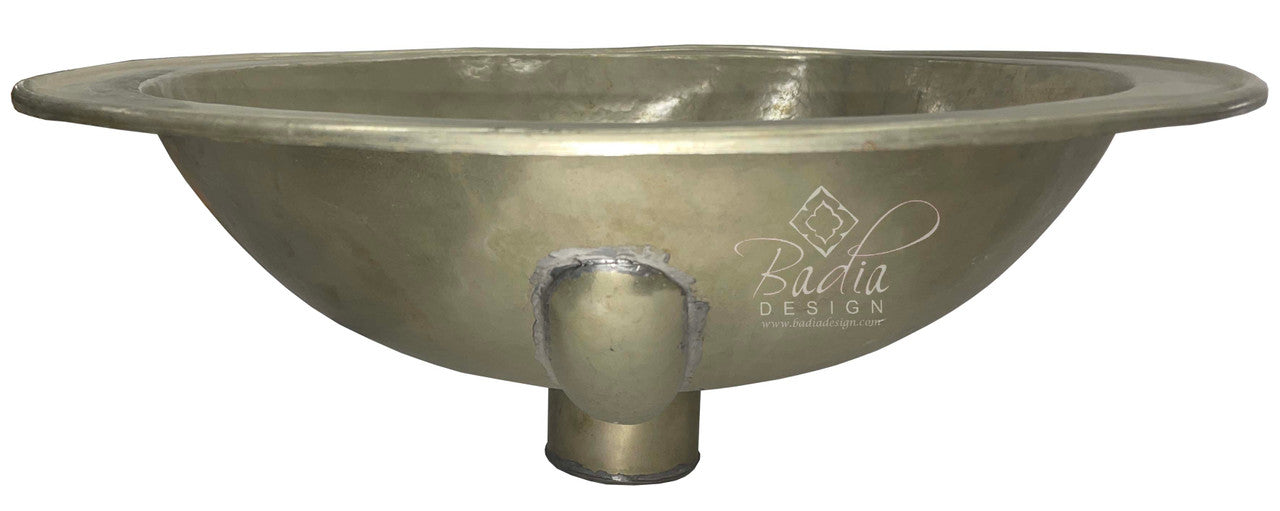 Round Hand Forged Brass and Silver Sinks