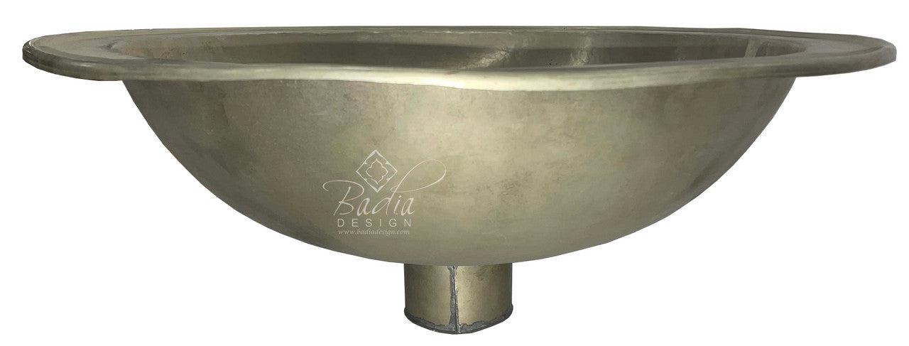 Round Hand Forged Brass and Silver Sinks