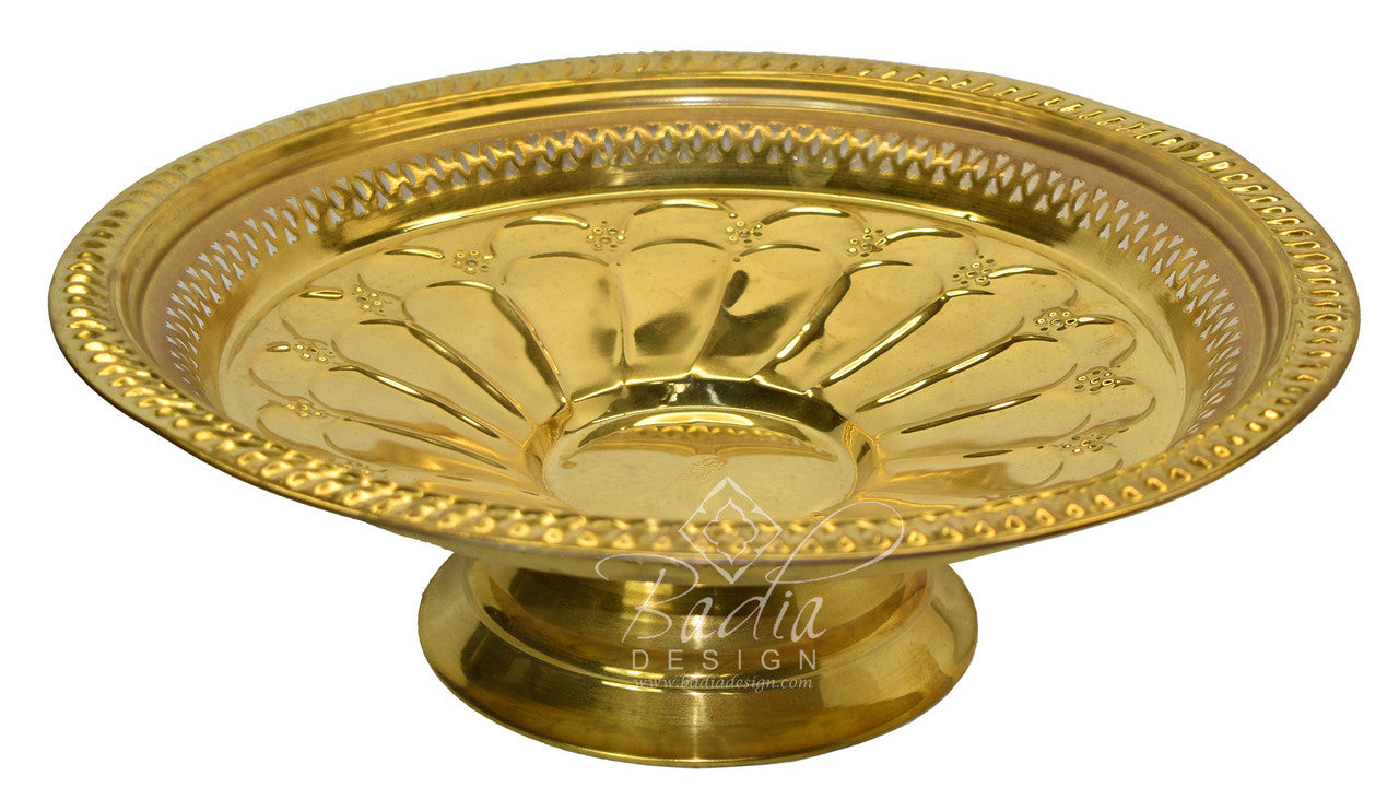 Round Brass and Silver Serving Trays