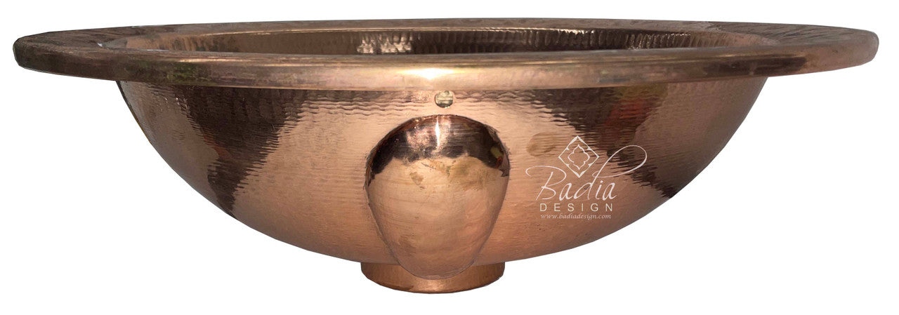 Round Engraved Copper Sink Bowl
