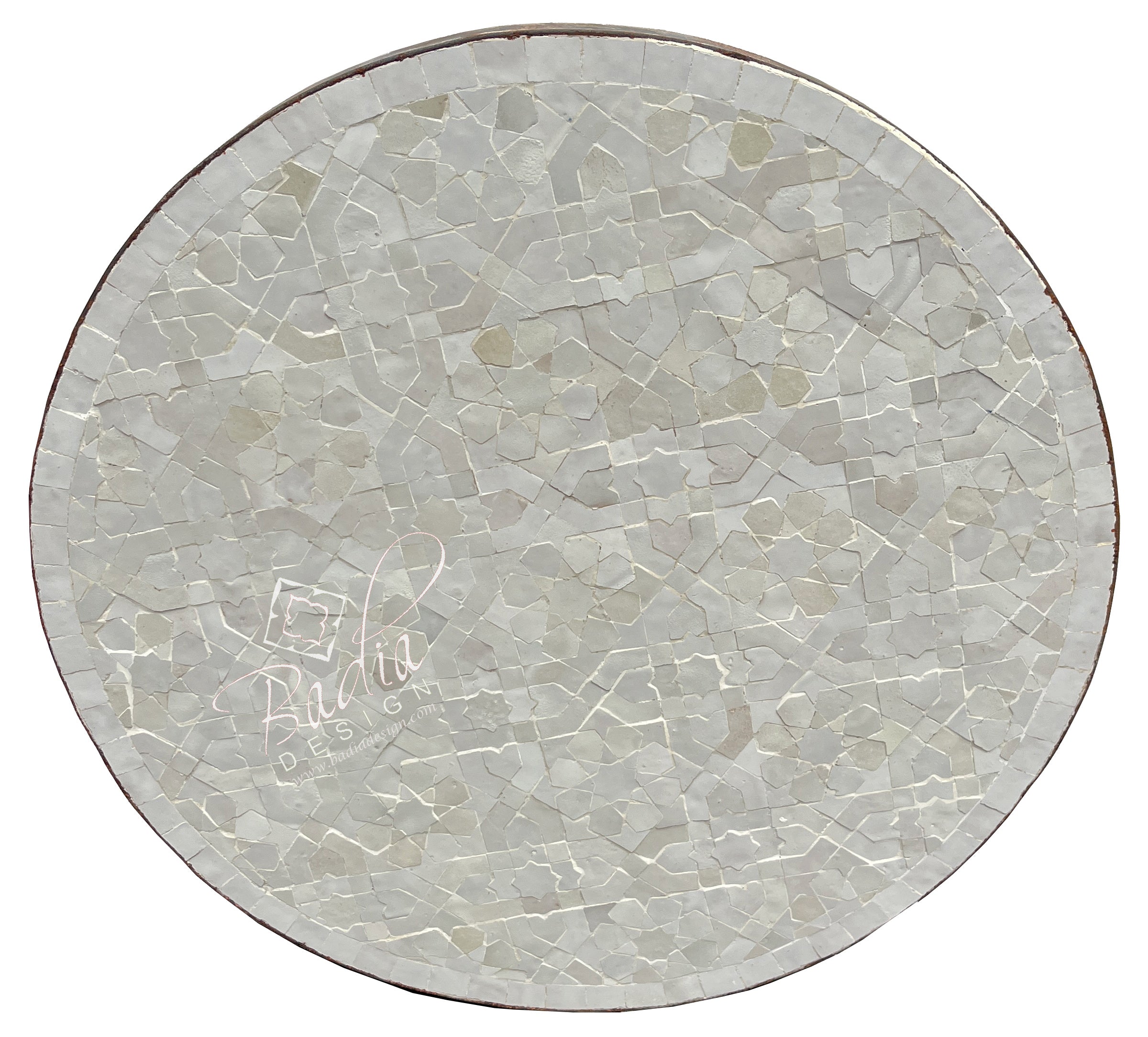 24" Round Off-White Tile Table Top
