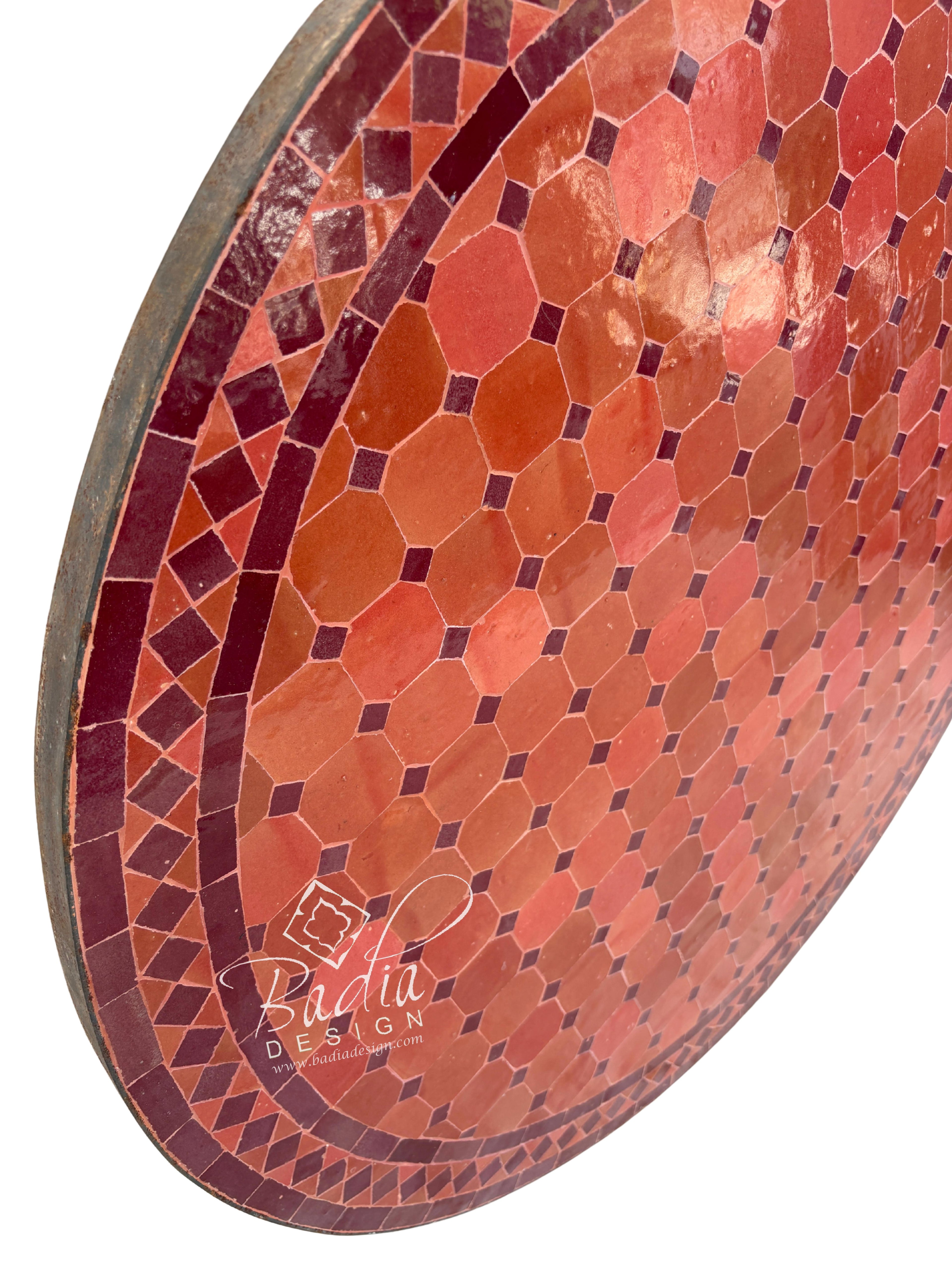 36" Round Burnt Orange Tile Table Top