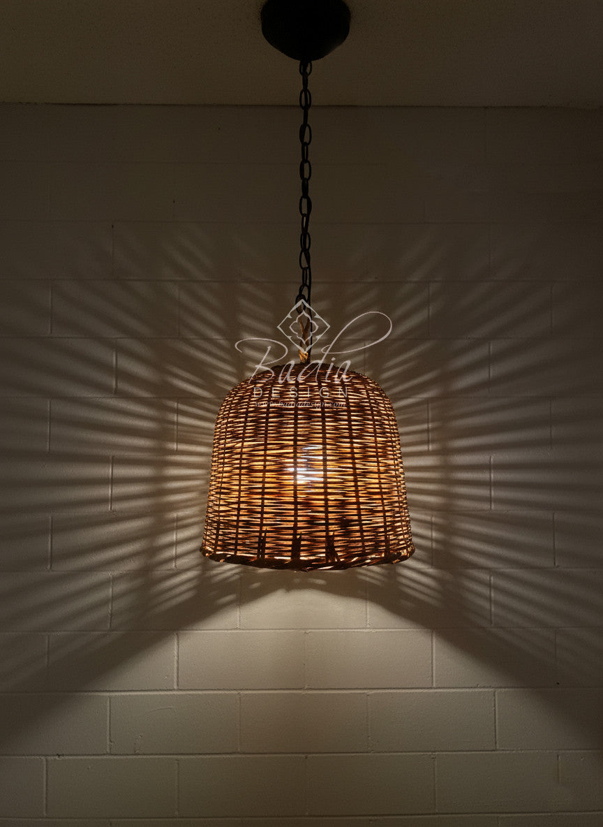 Rounded Dome Shaped Raffia Lantern