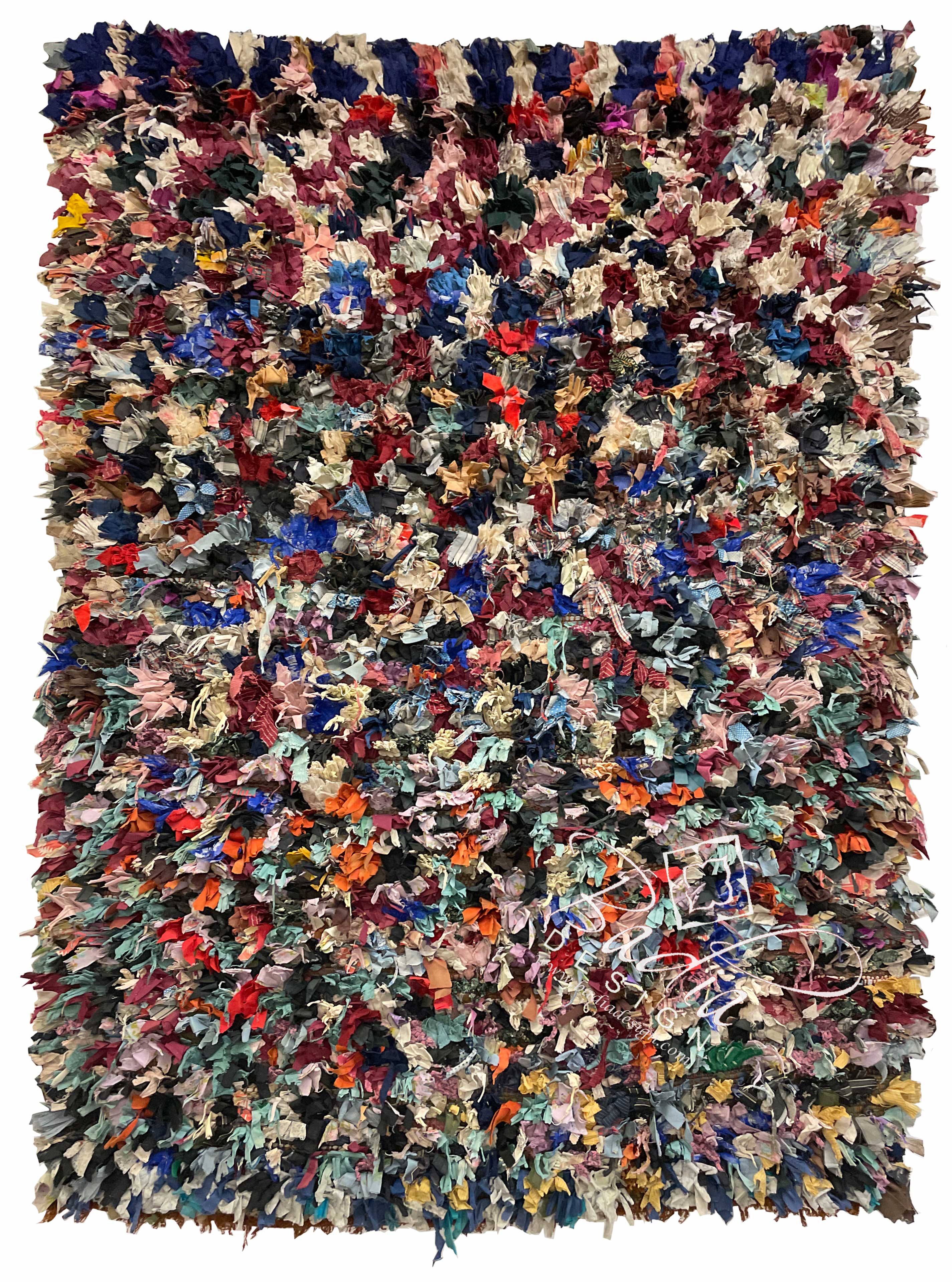 Vivid Color Fluffy Rug Made from Cloth Material