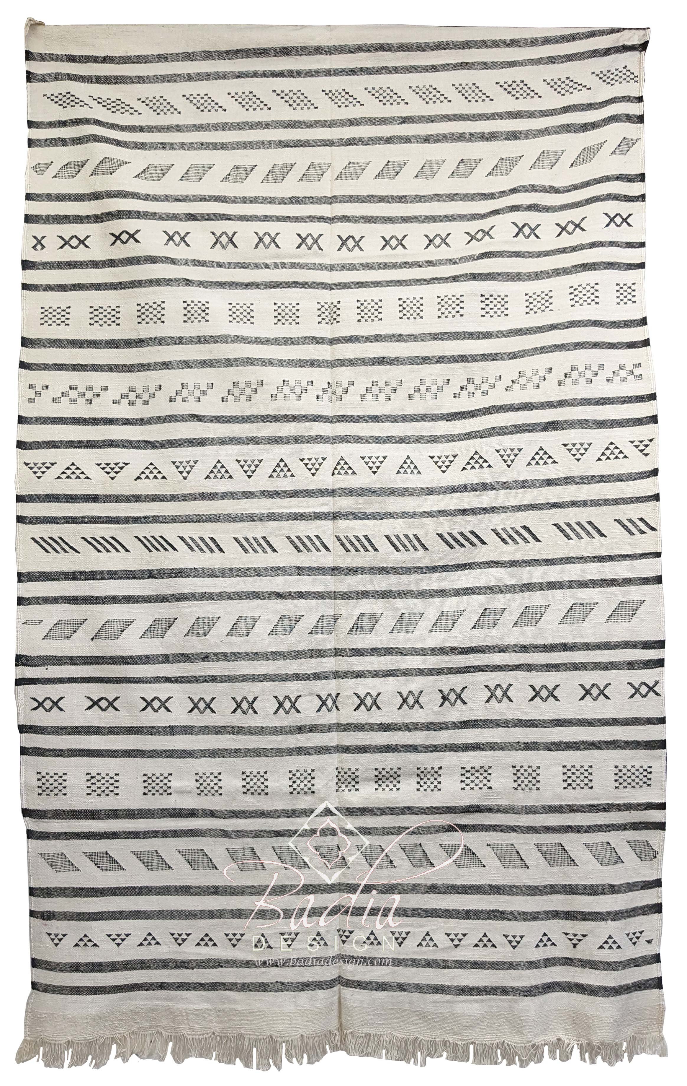 Gray Color Tribal Rug with Geometric Designs