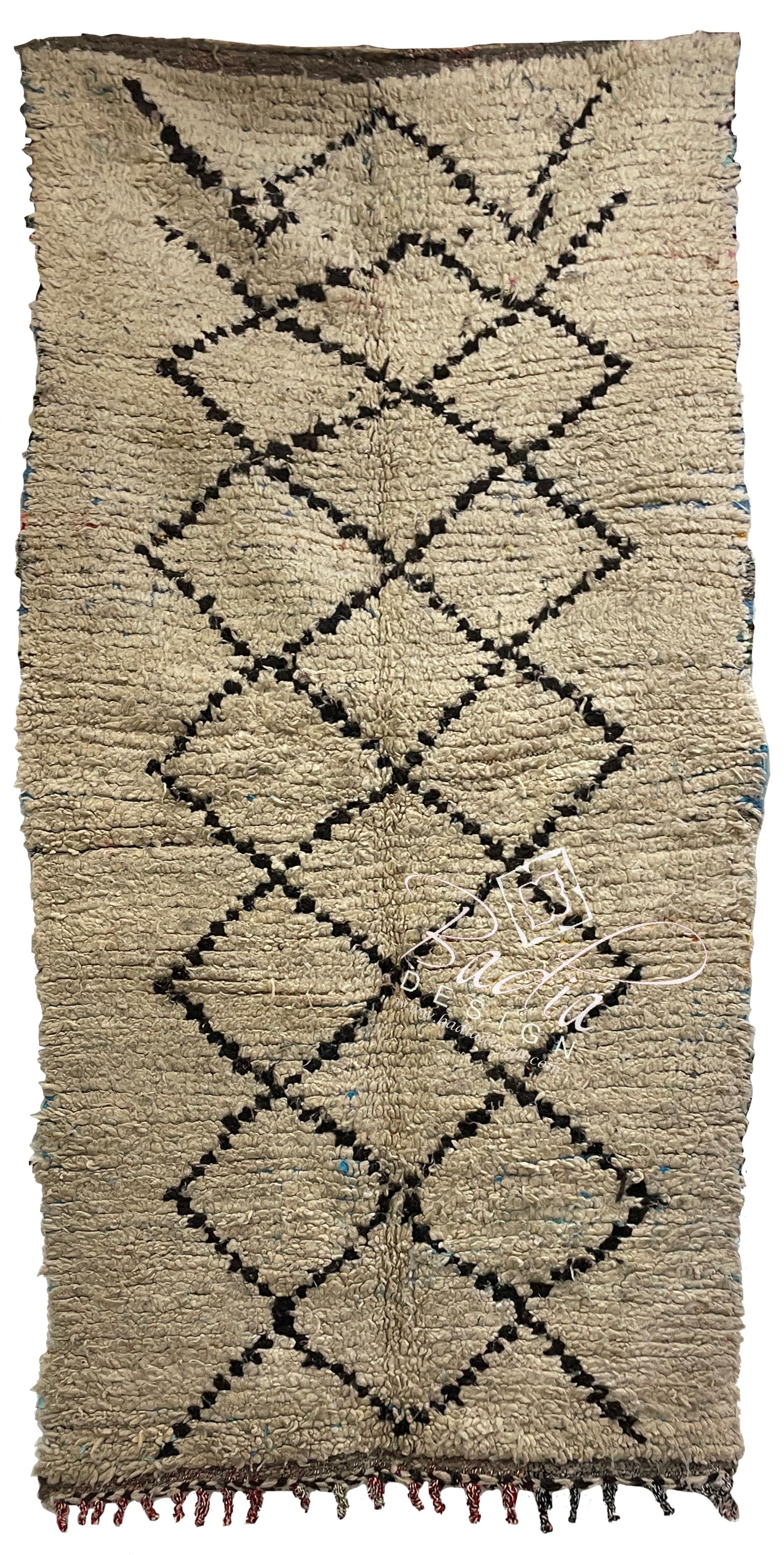 Medium Size Beige Rug with Geometric Designs