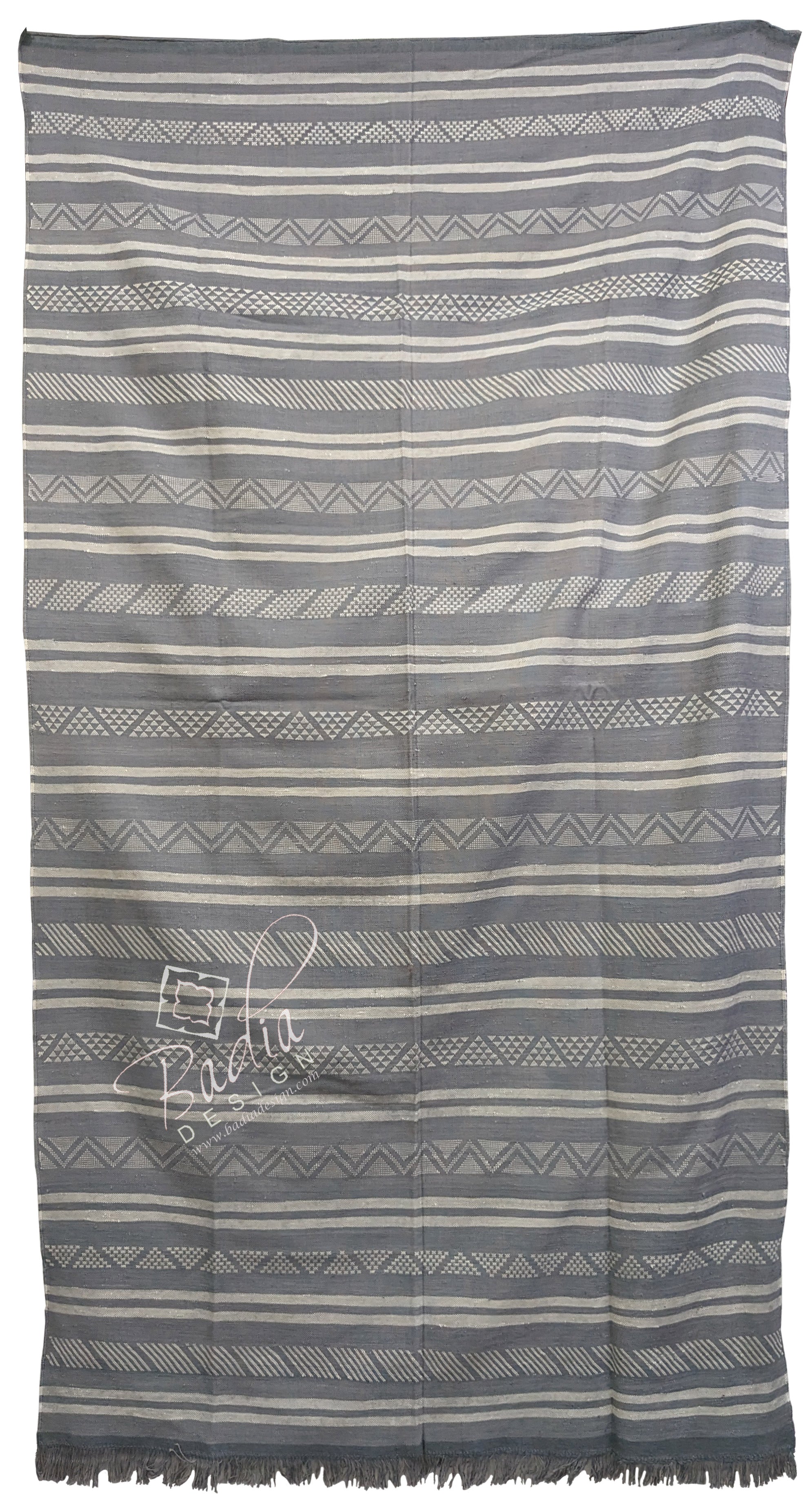 Gray Color Tribal Rug with Geometric Designs