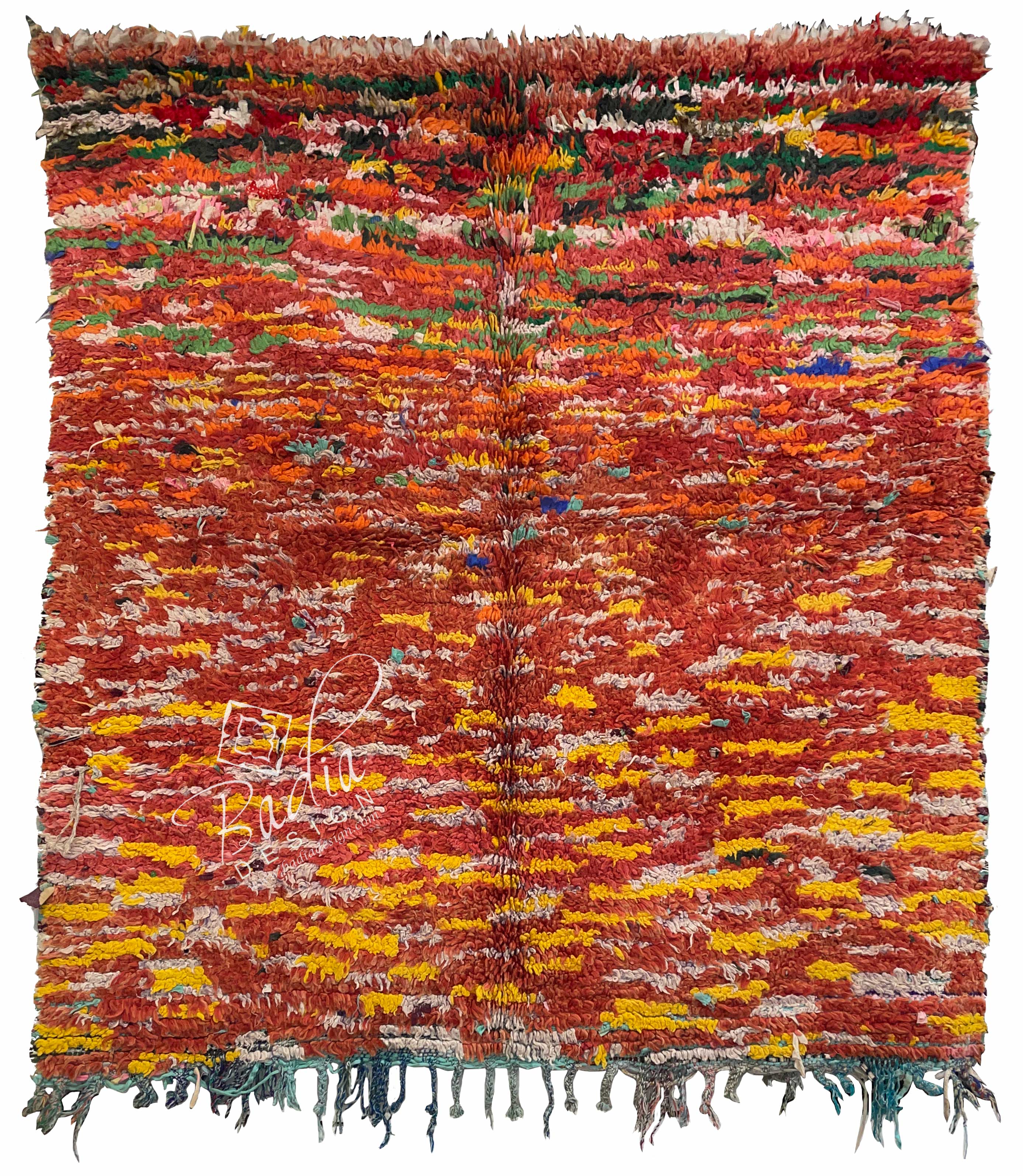 Wide Red Multi-Color Rug