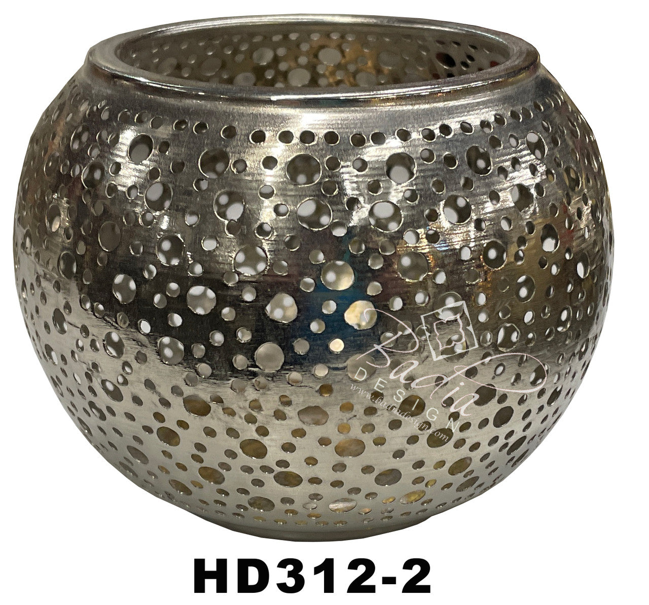 Silver Hand Punched Candle Holder