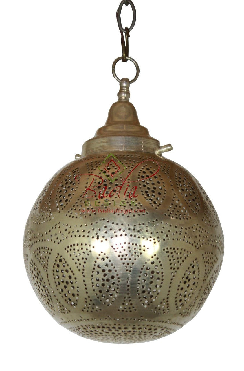 Round Intricately Designed Silver Lantern