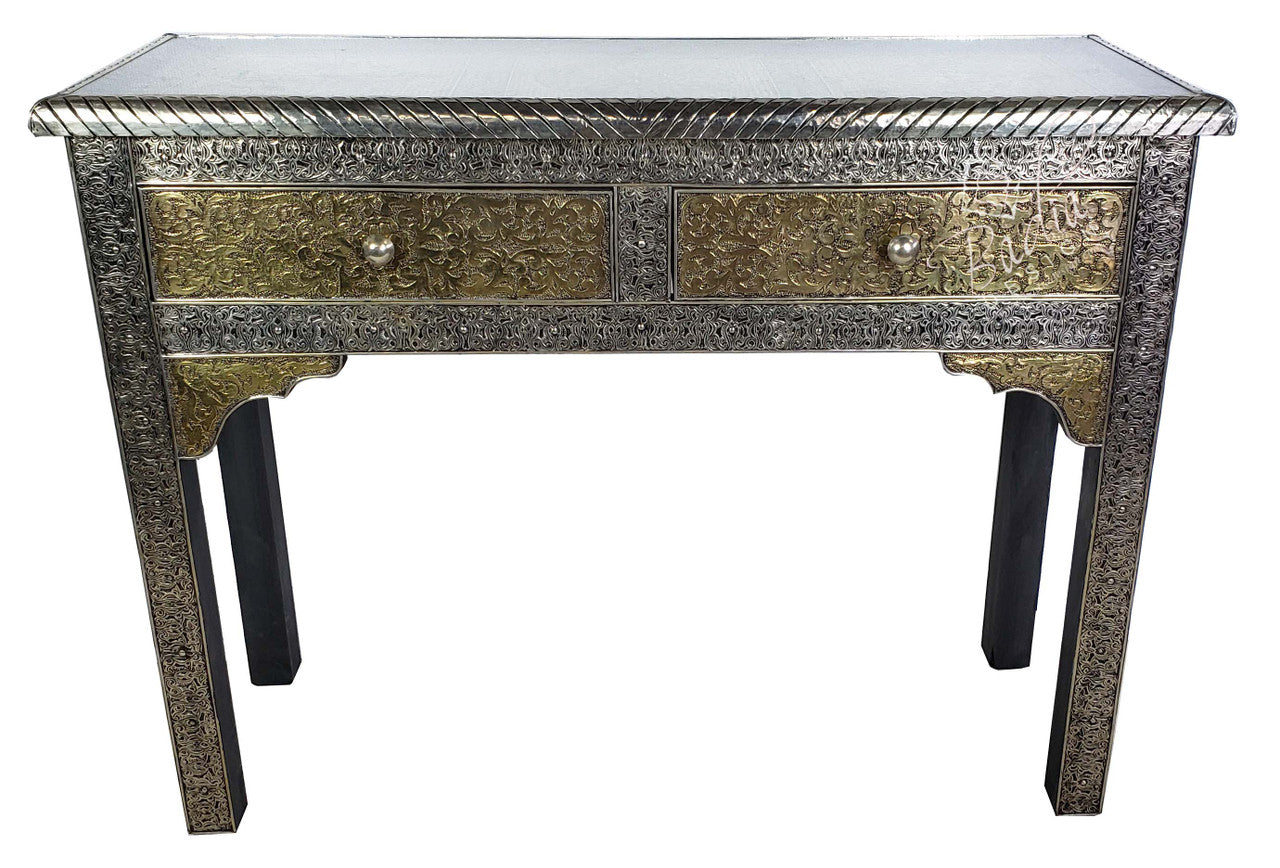 Silver Embossed Nickel Cabinet