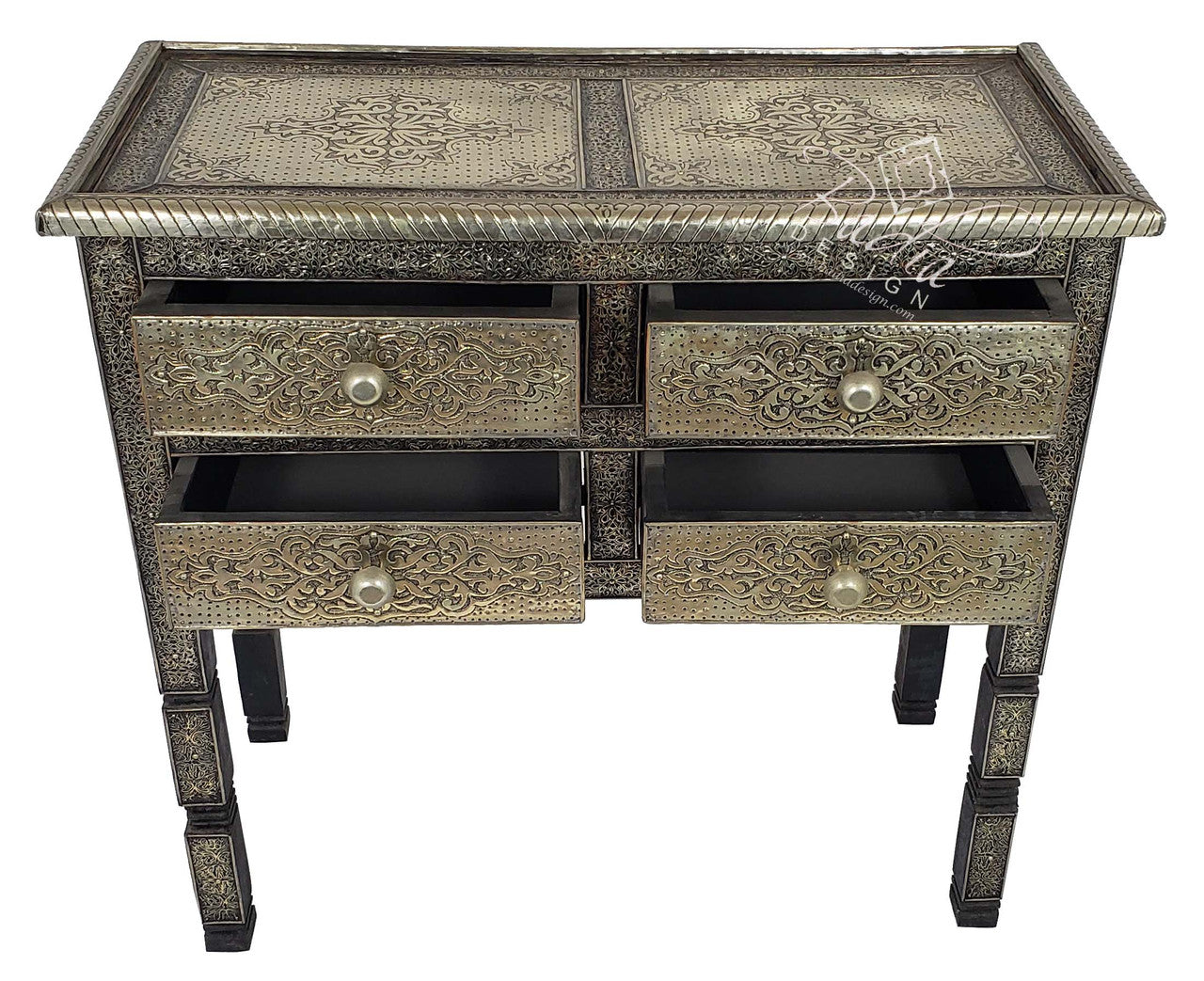 Moroccan Embossed Nickel Cabinet