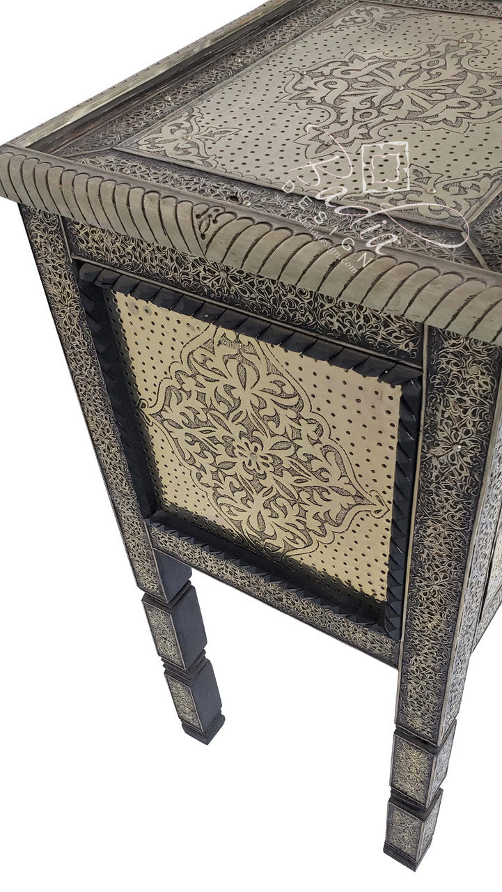 Moroccan Embossed Nickel Cabinet