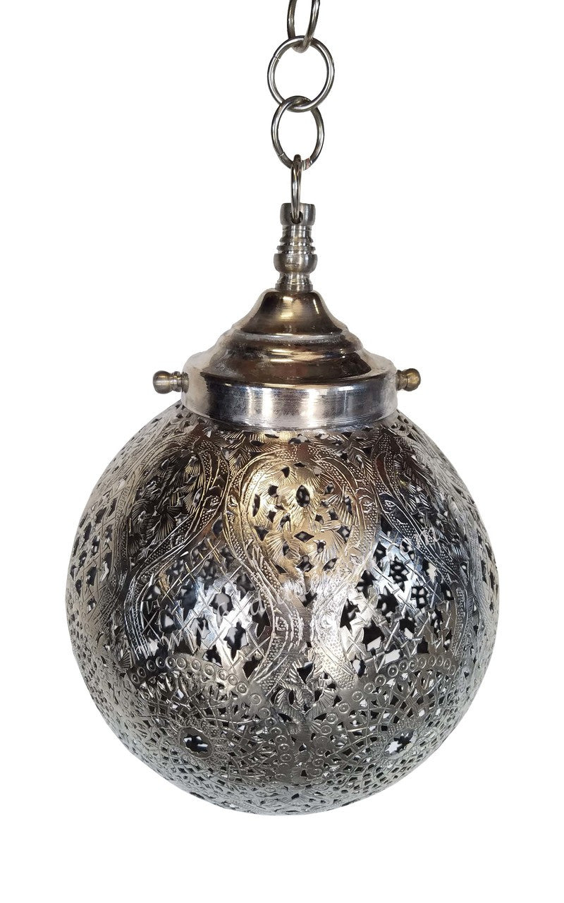 Brass and Silver Pendant Light Lamp