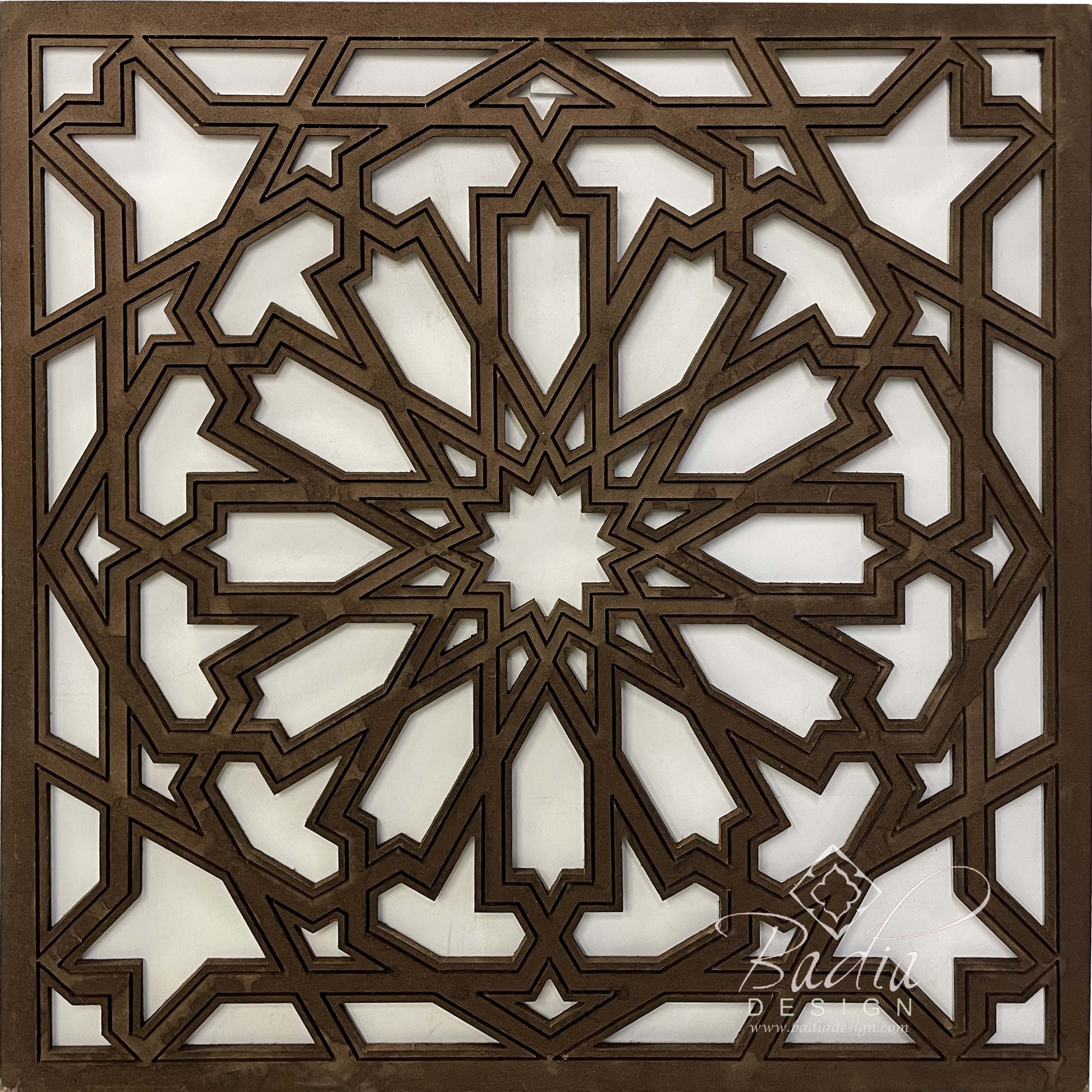 Square Hand Carved Wooden Panel