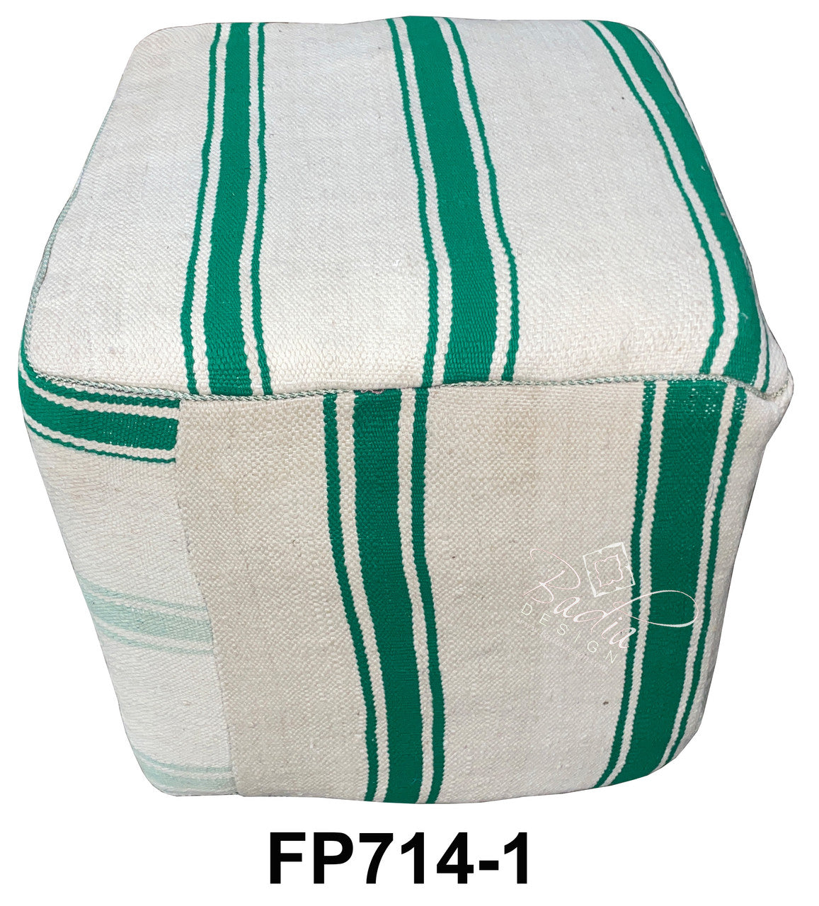 Wool Moroccan Square Kilim Ottoman