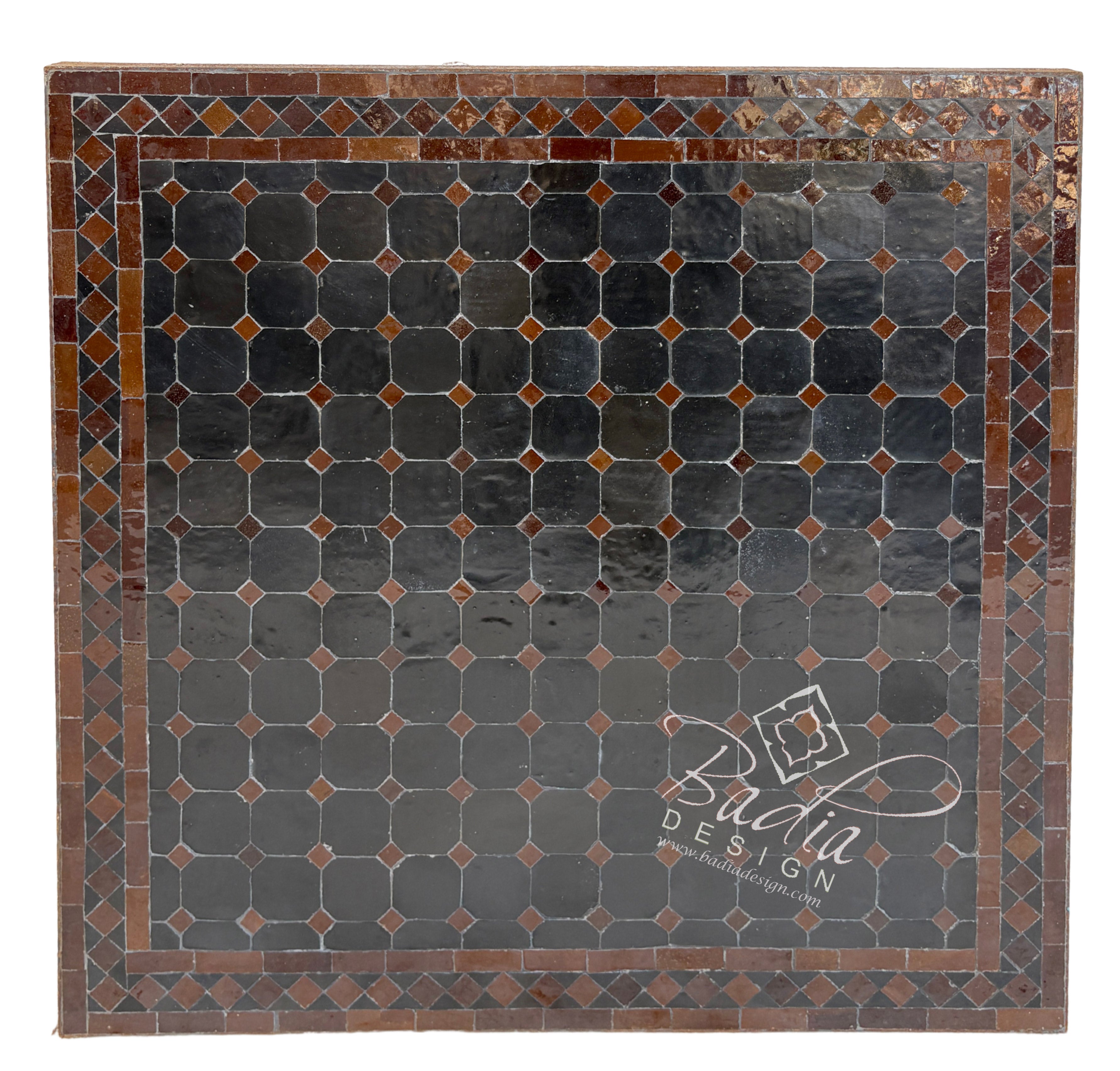 30 Inch Square Multi-Shade Brown Tile Table Top