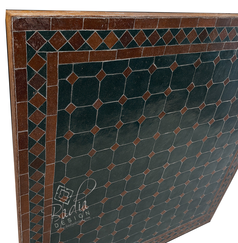 30 Inch Square Multi-Shade Brown Tile Table Top