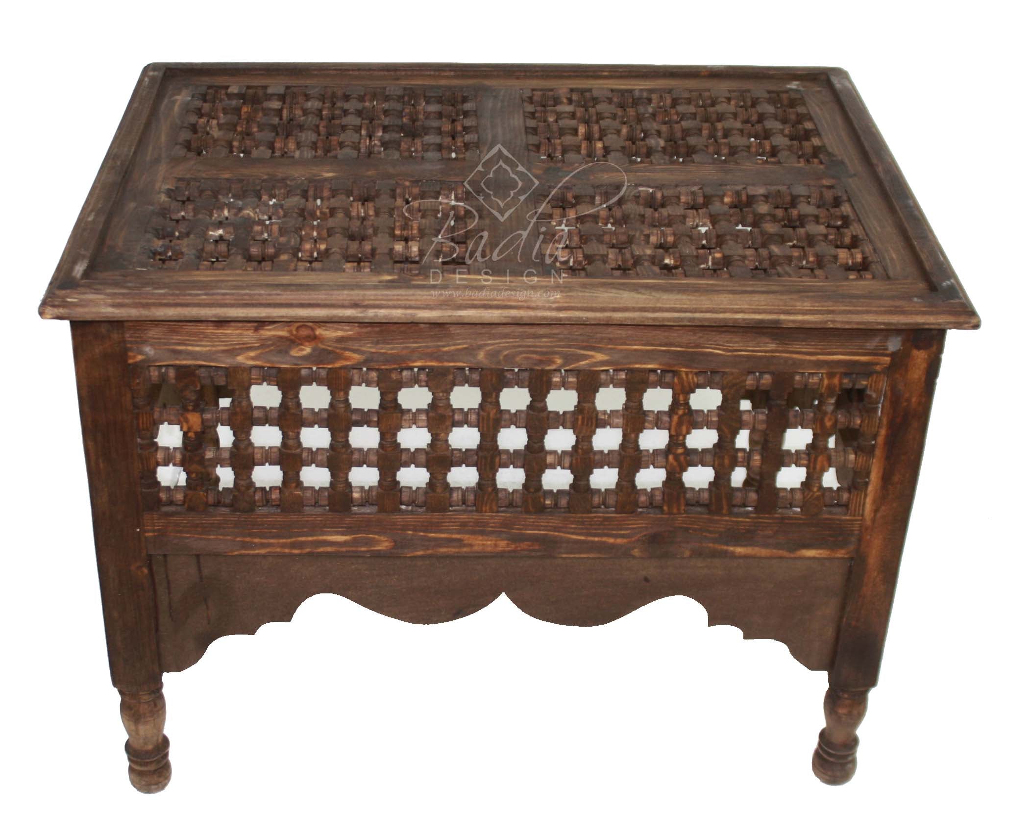 Rectangular Cedar Wood Moucharabieh Coffee Table
