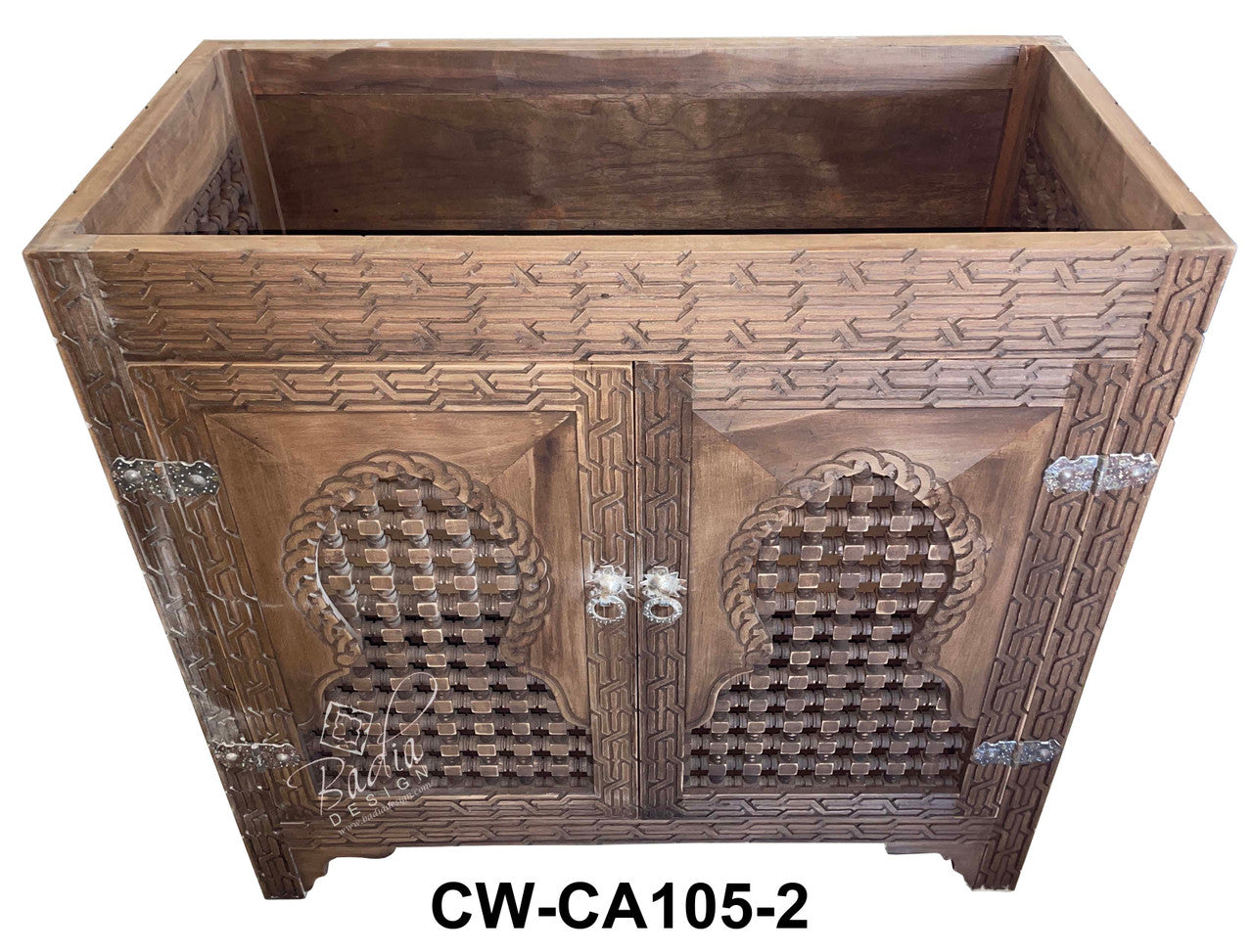 Hand Carved Cedar Wood Bathroom Vanity