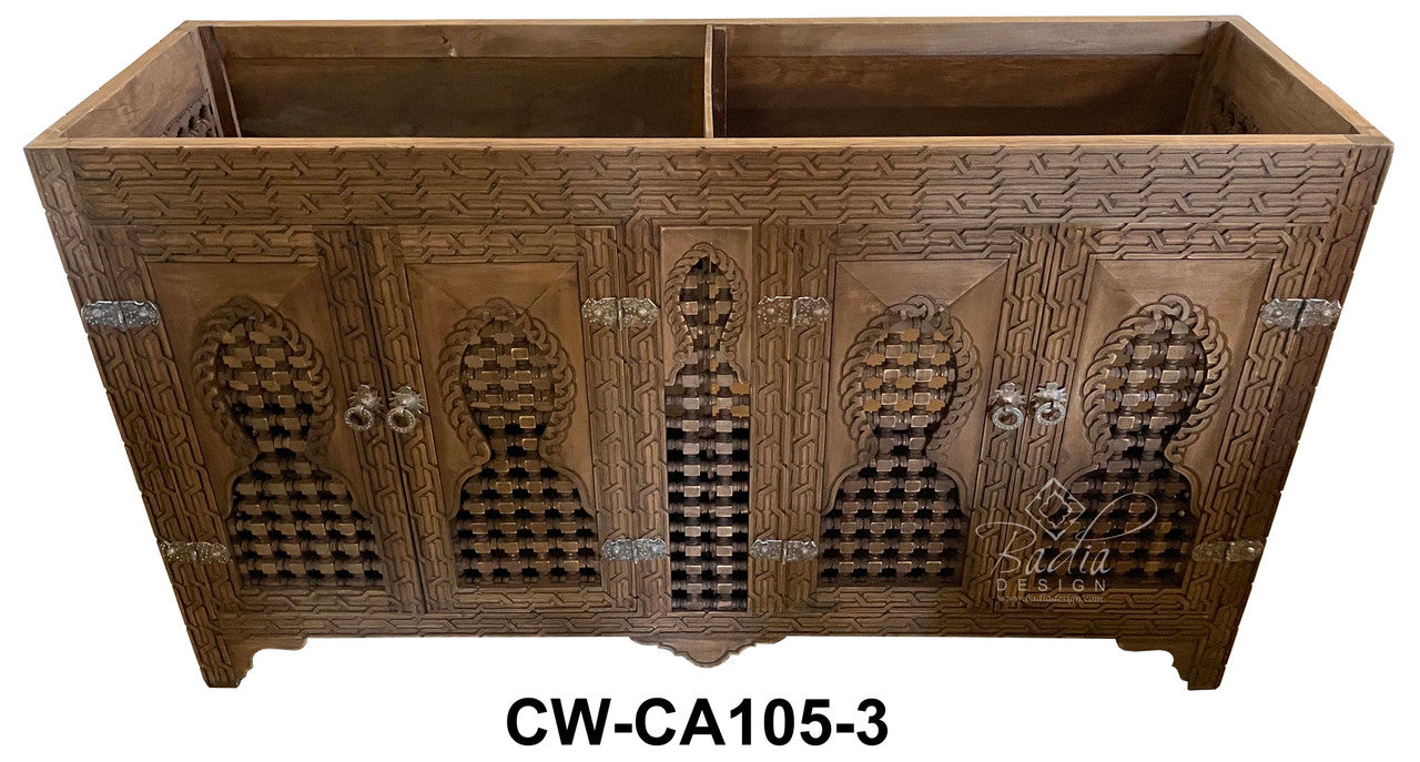 Hand Carved Cedar Wood Bathroom Vanity