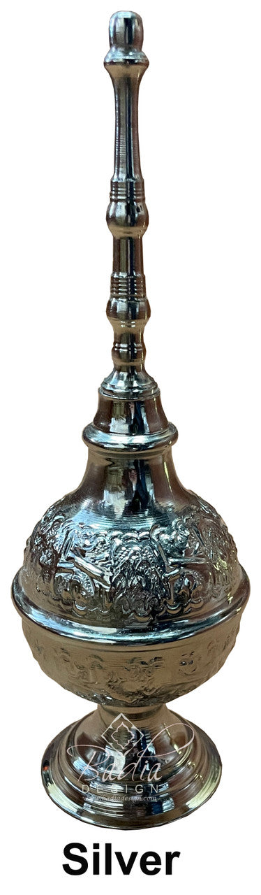 Tall Brass and Silver Perfume Containers