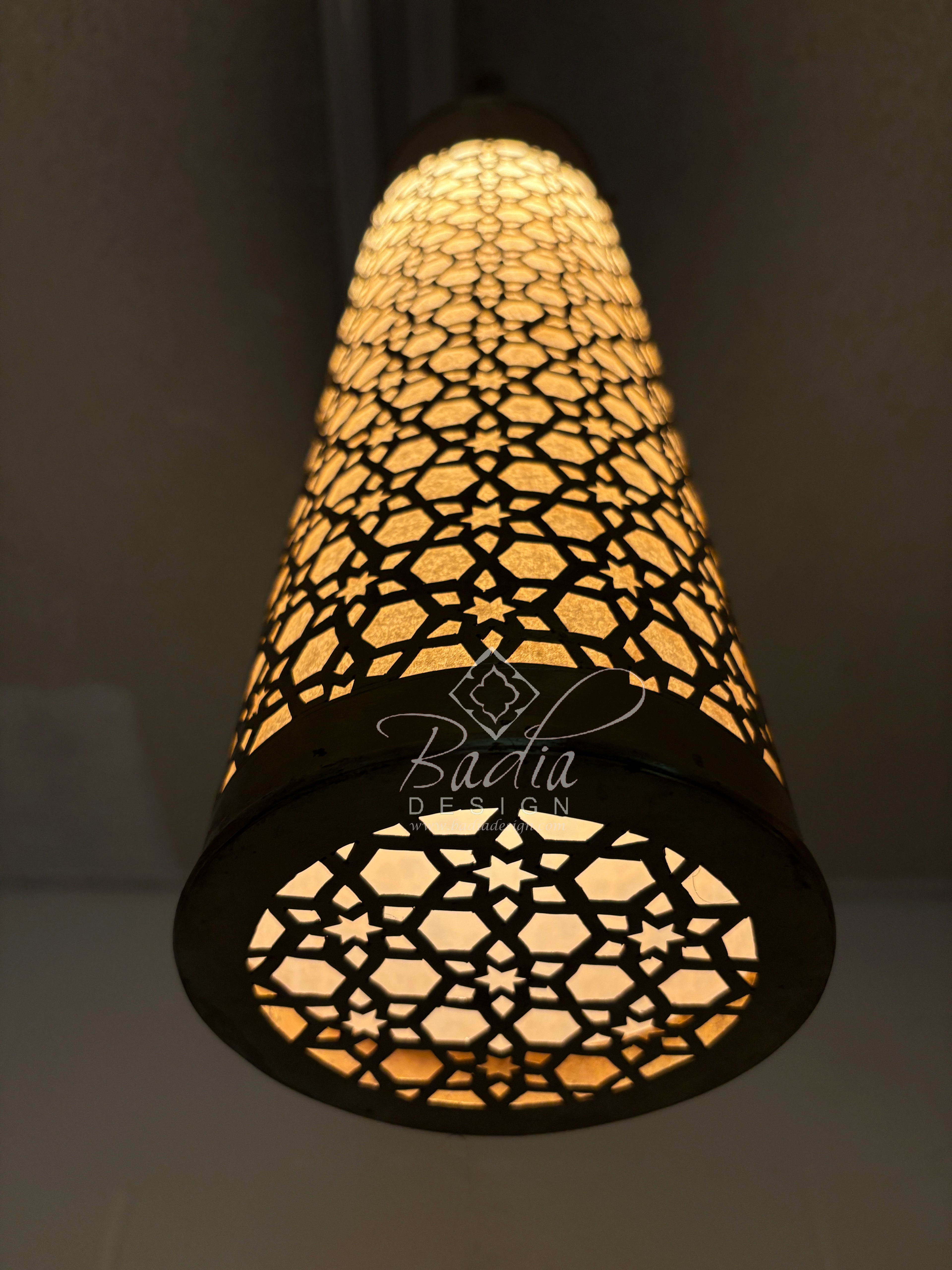 Tall Brass Cylindrical Shaped Light Fixture