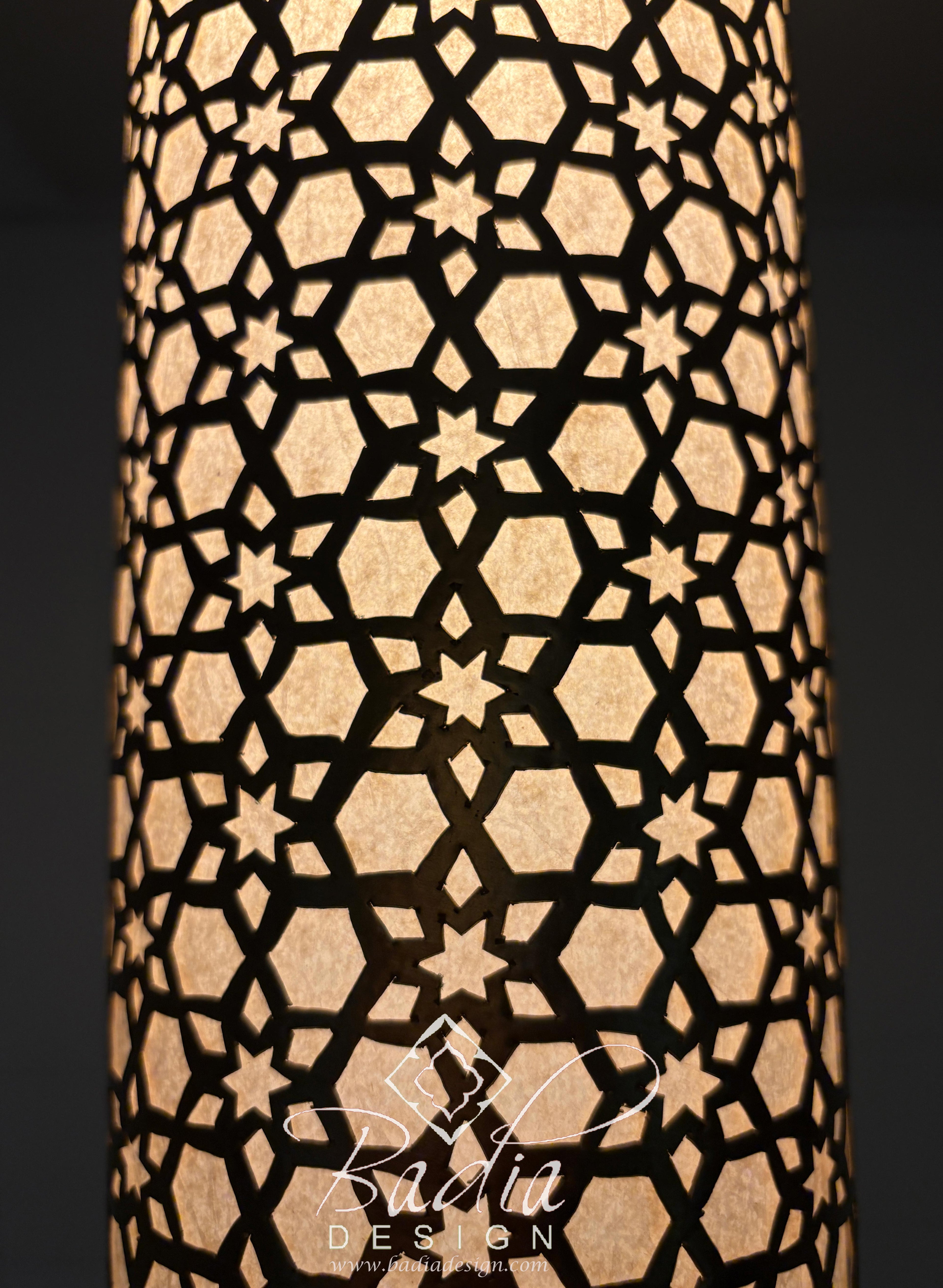 Tall Brass Cylindrical Shaped Light Fixture