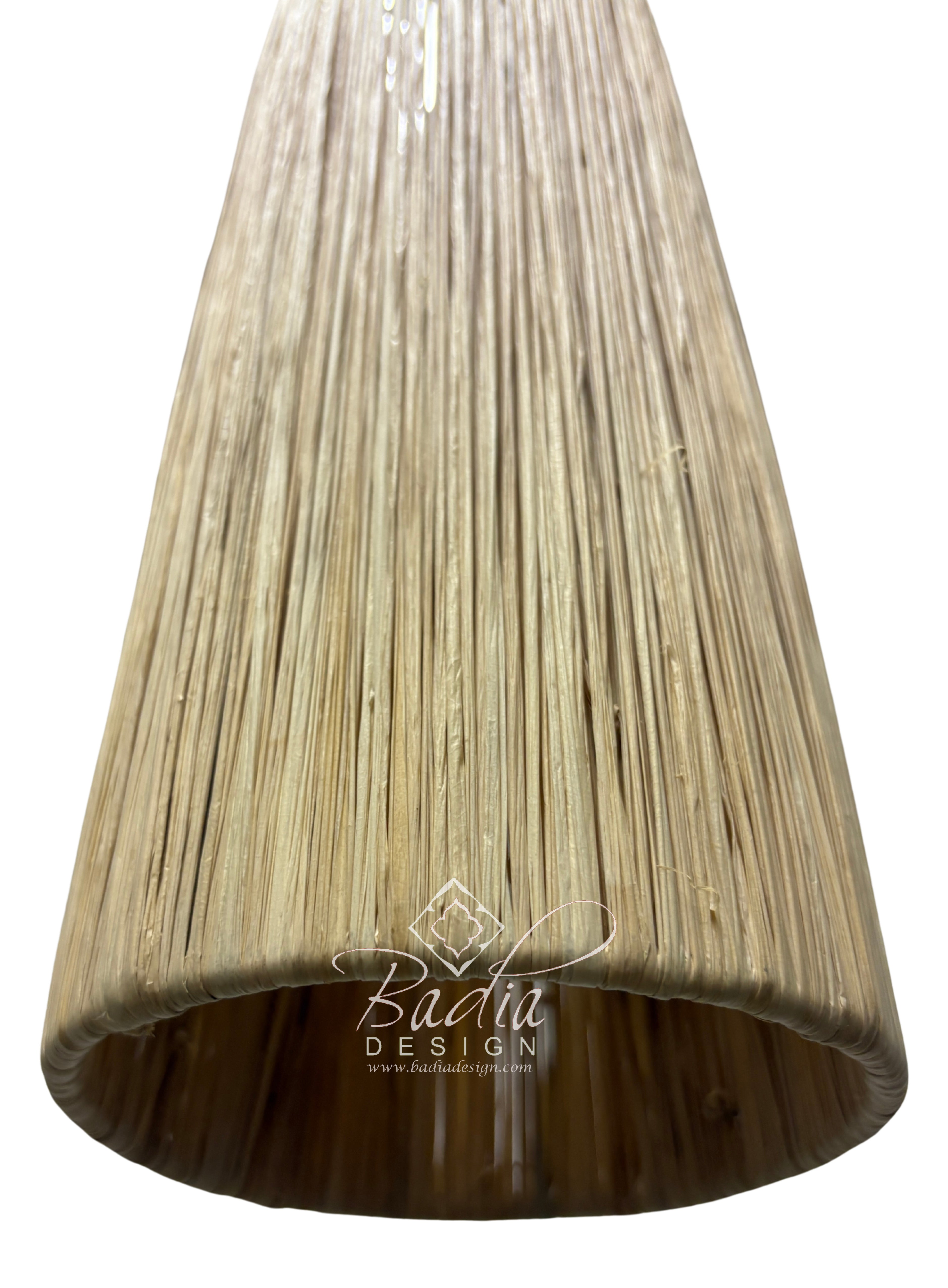 Tall Cylindrical Shape Raffia Lantern