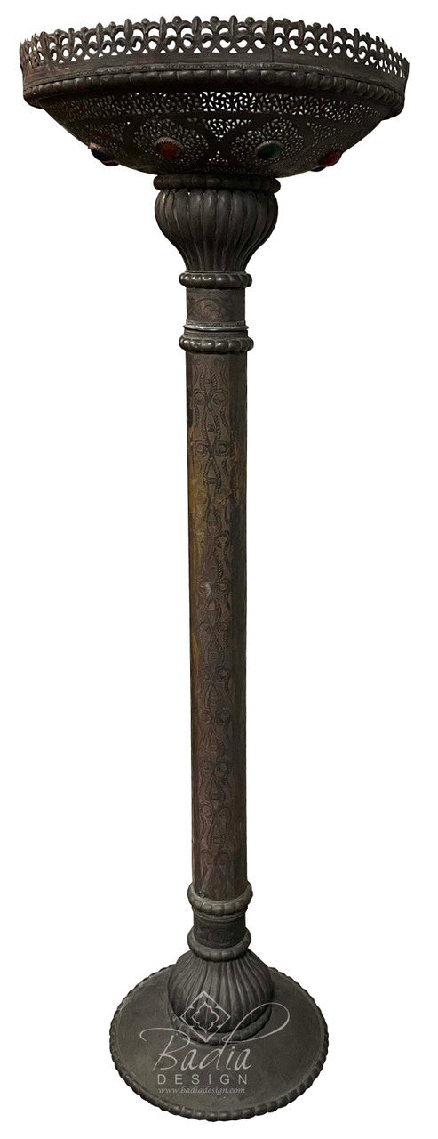 Tall Floor Lamp with Multi-Color Glass Eyelets