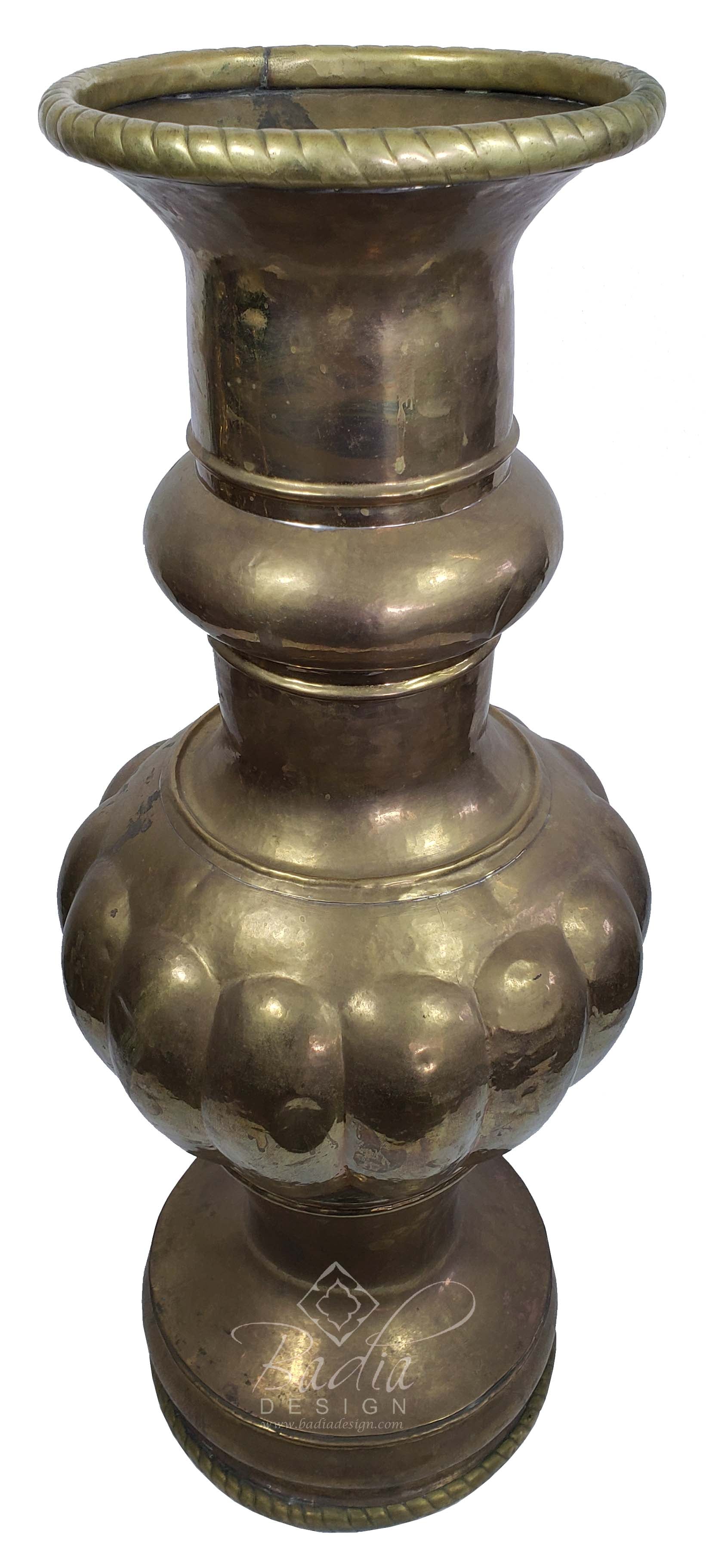 Tall Hand Forged Brass Urn
