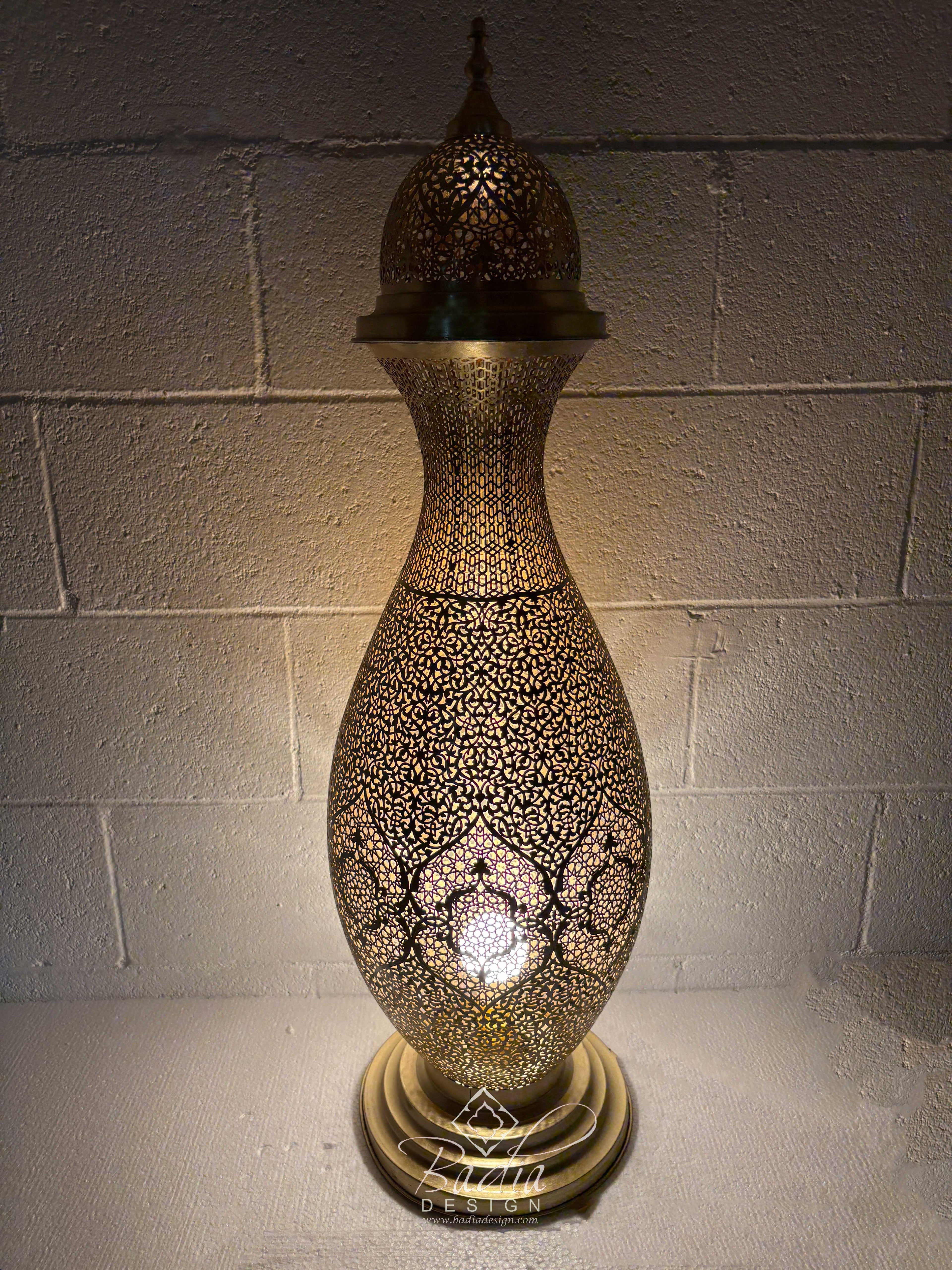 Tall Standing Brass Desktop Lamp