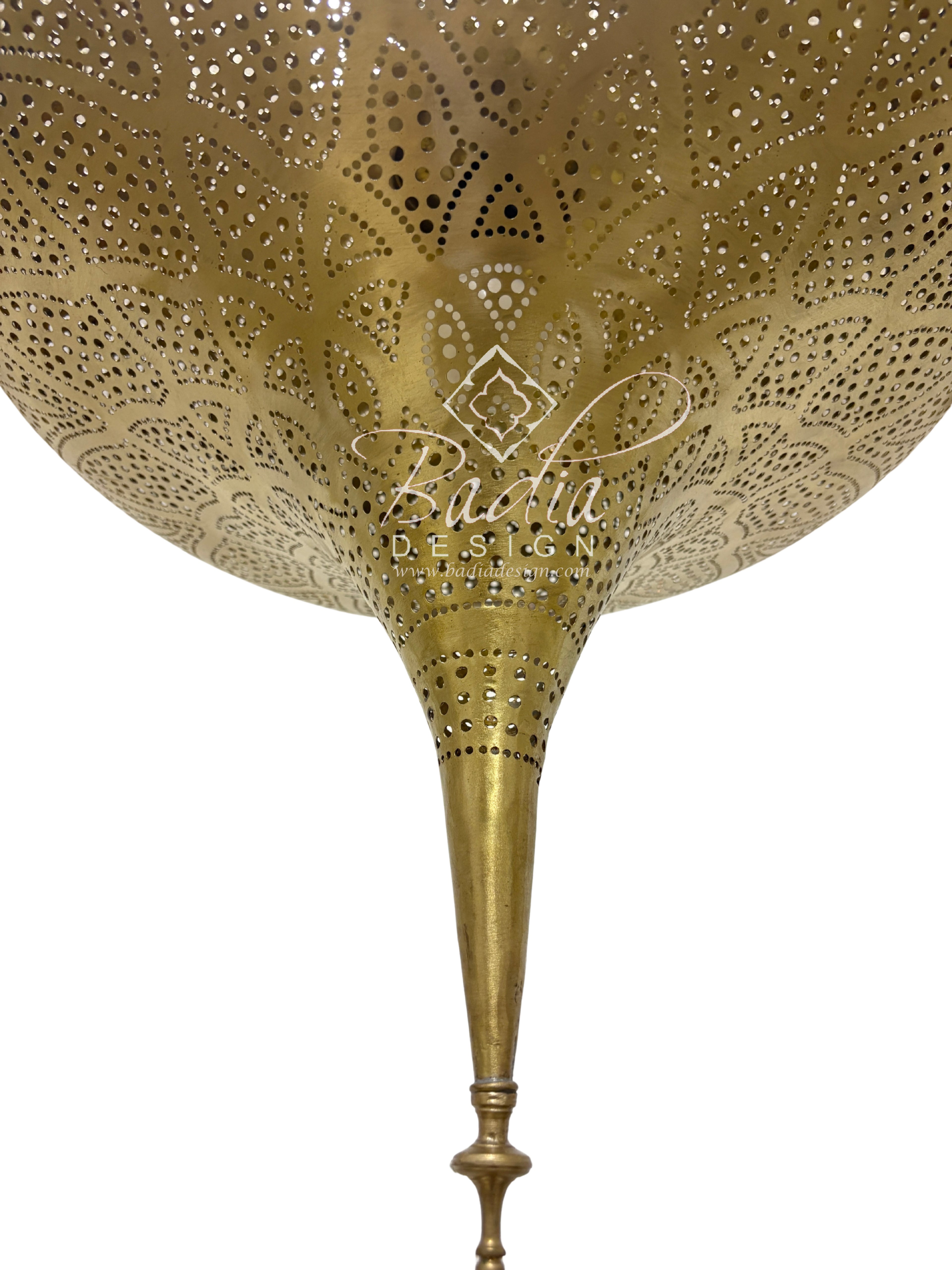 Teardrop Shaped Hanging Brass Lantern