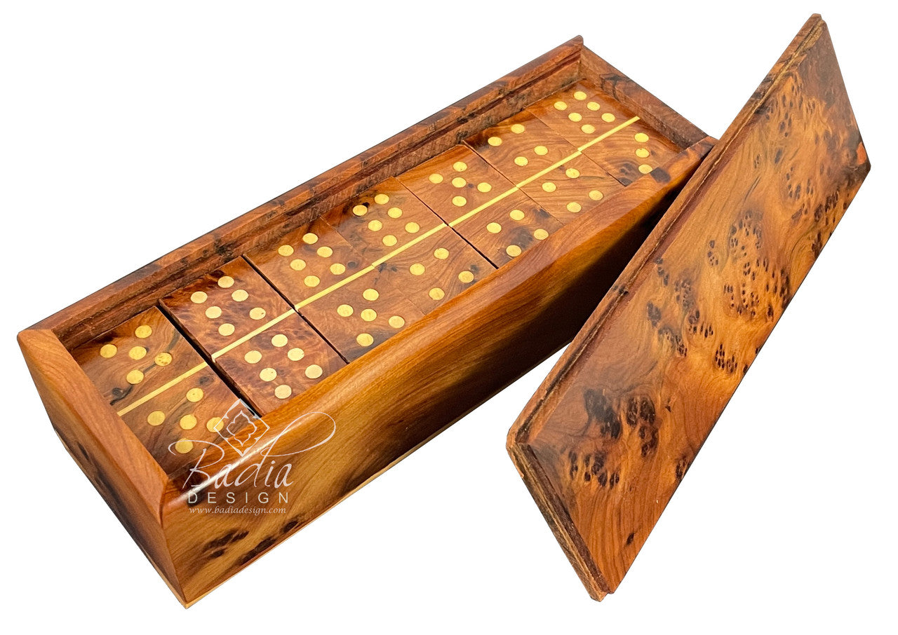 Thuya Burl Wood Domino Set