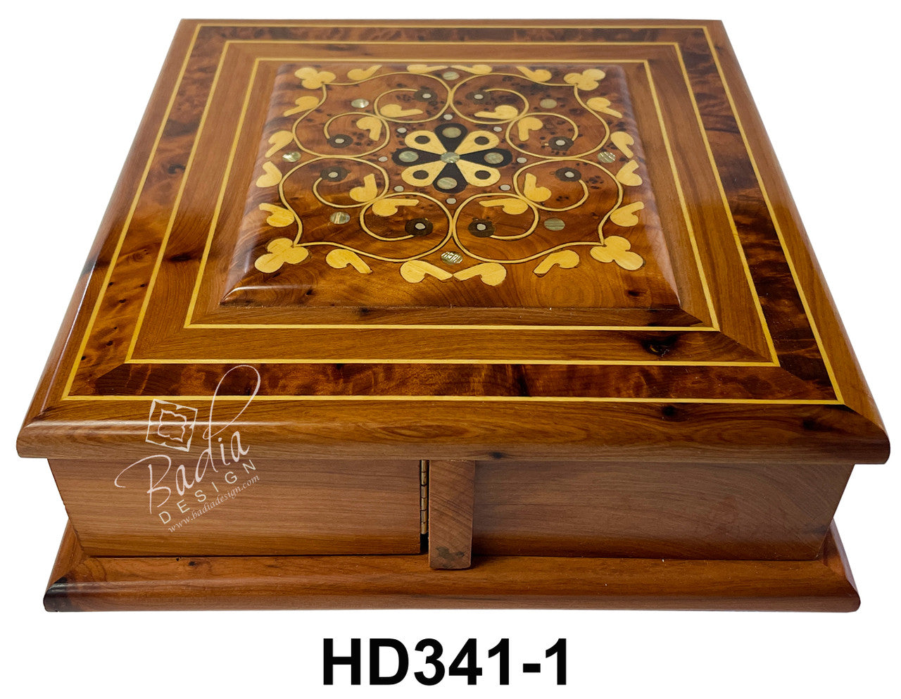Thuya Wood Puzzle Box with Four Storage Compartments