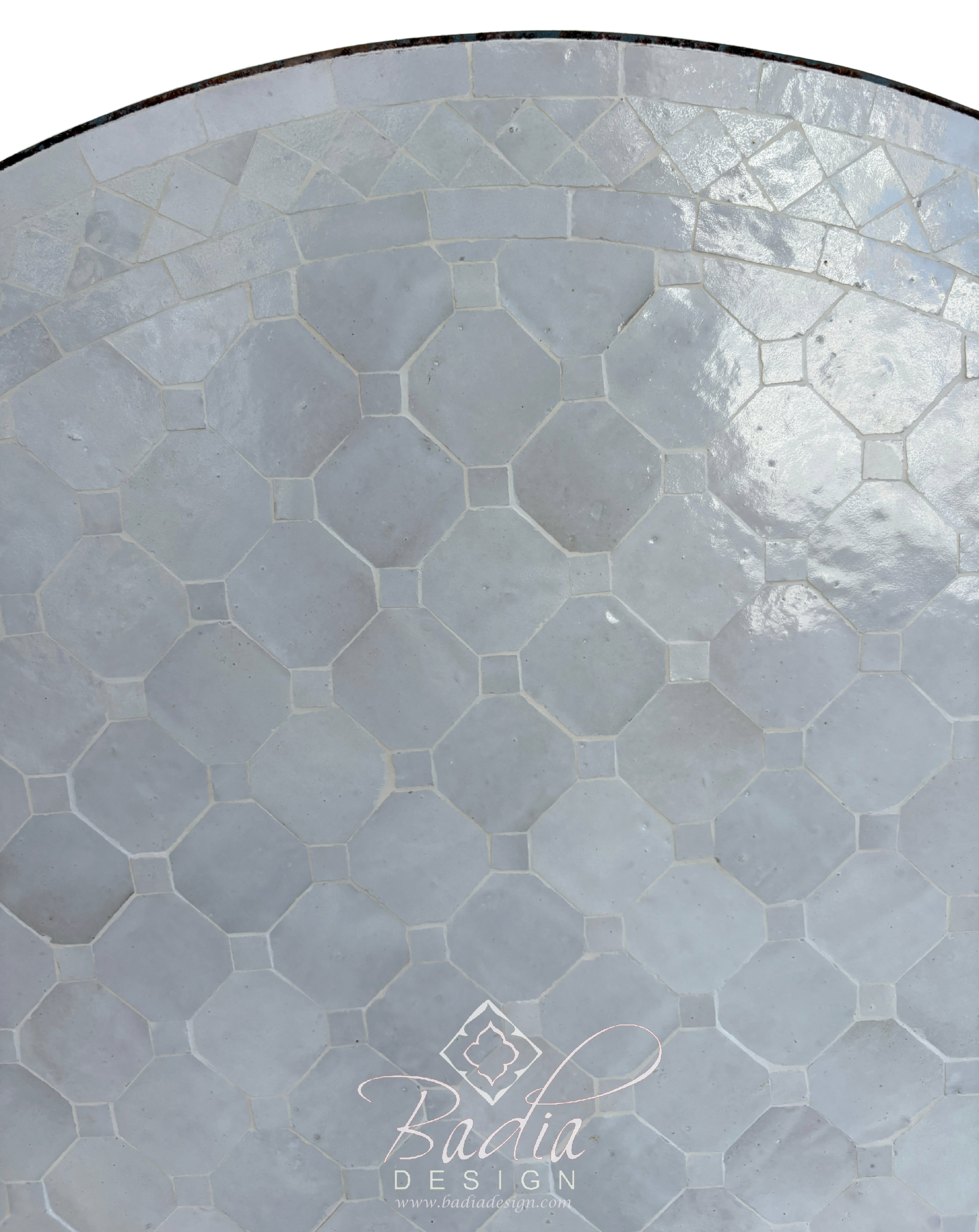 36" Off White Round Tile Table Top