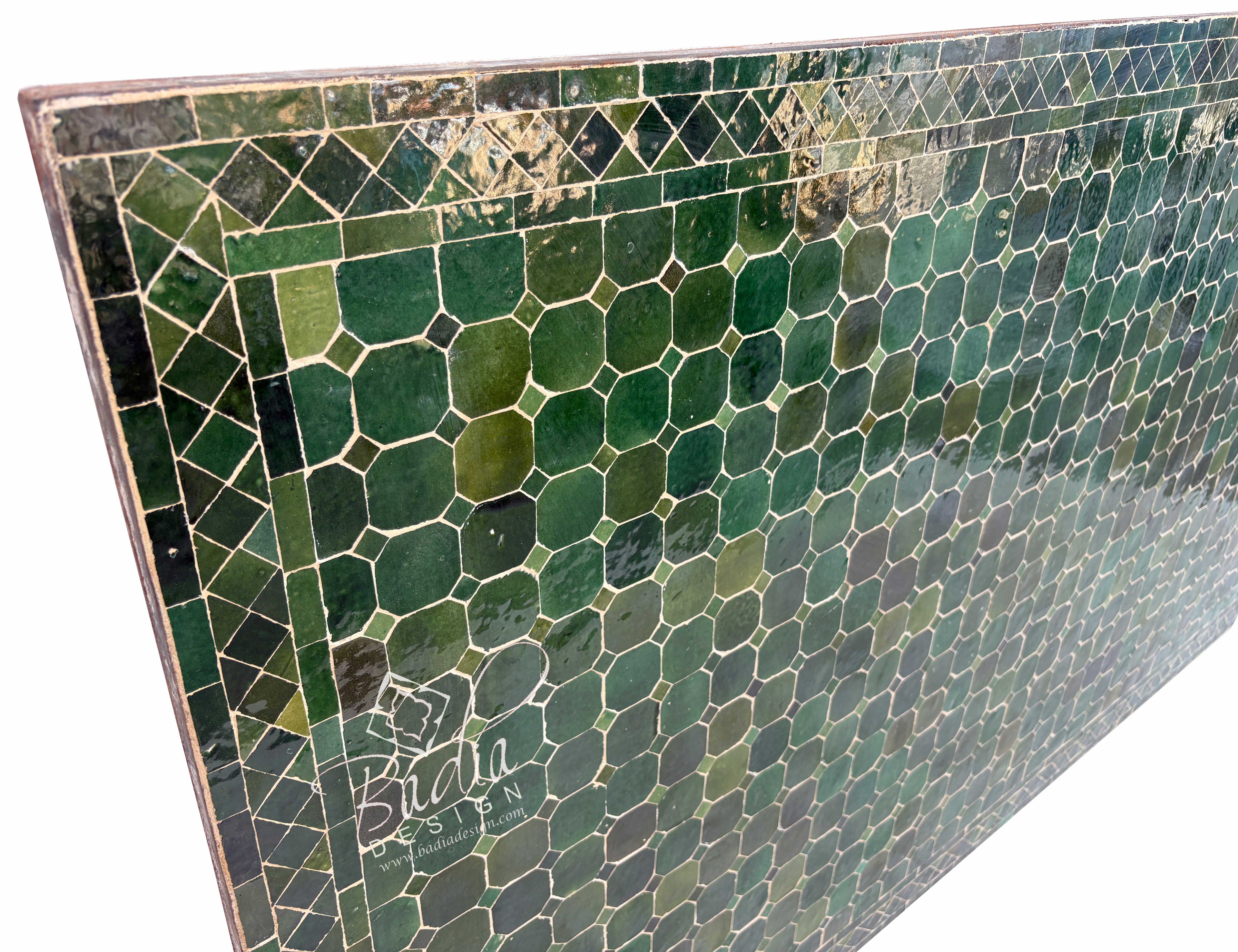 40"W x 80"L Emerald Green Rectangular Tile Table Top