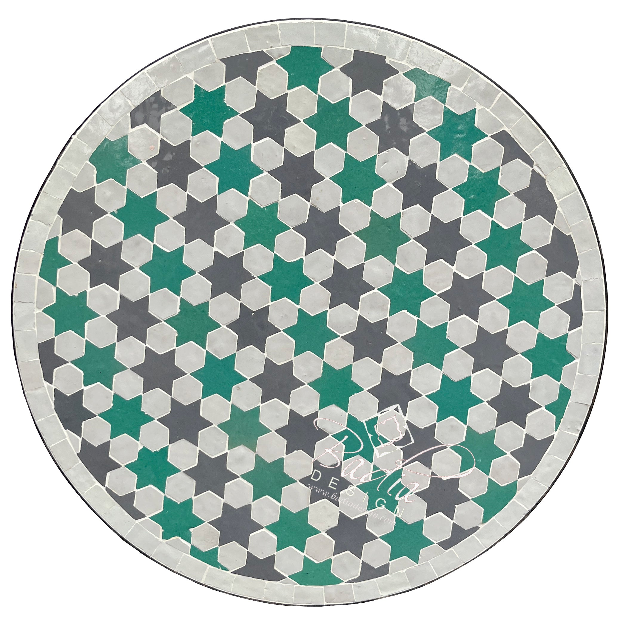 20" Multi-Color Round Tile Table Top