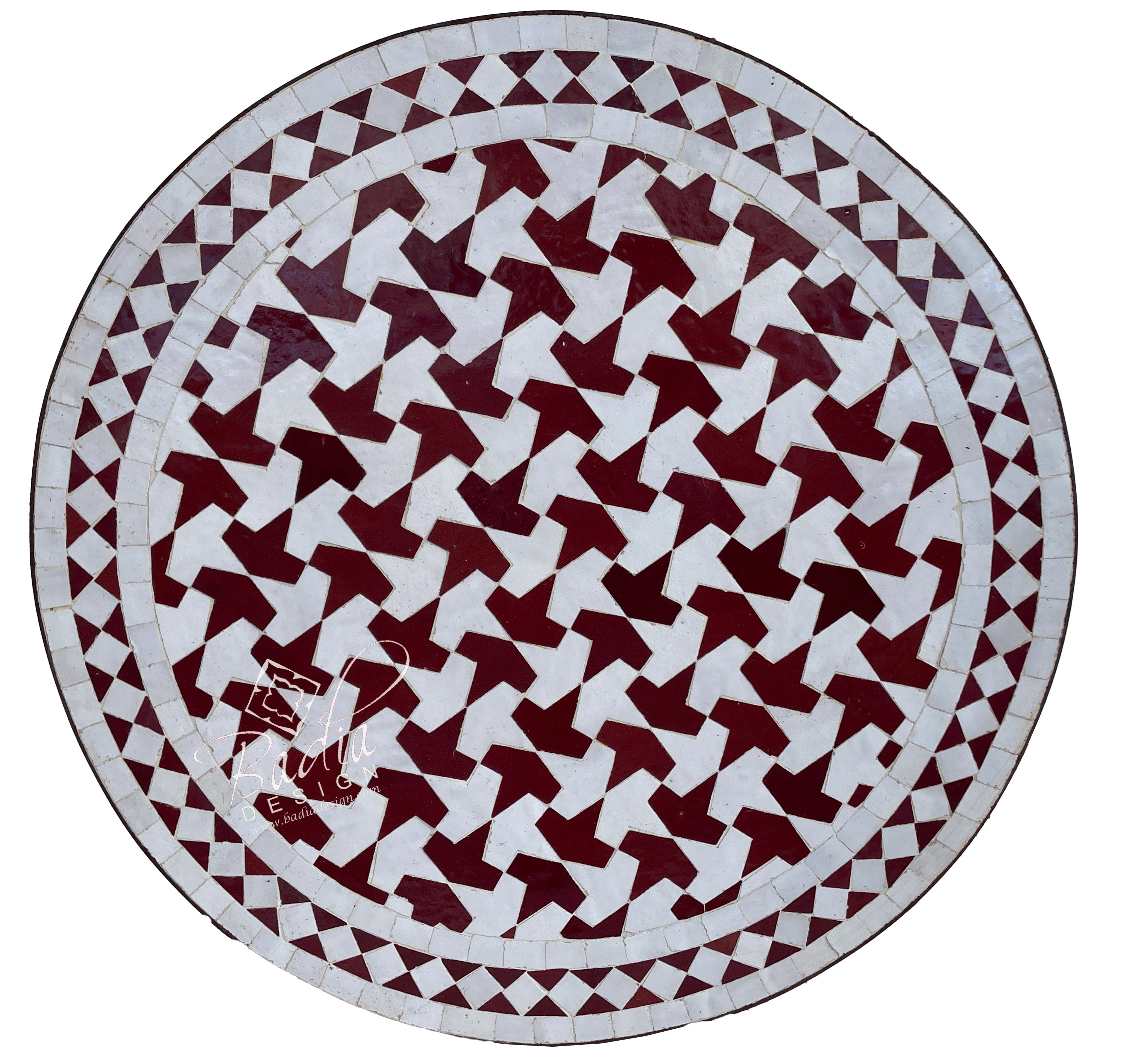 24" Multi-Color Round Tile Table Top