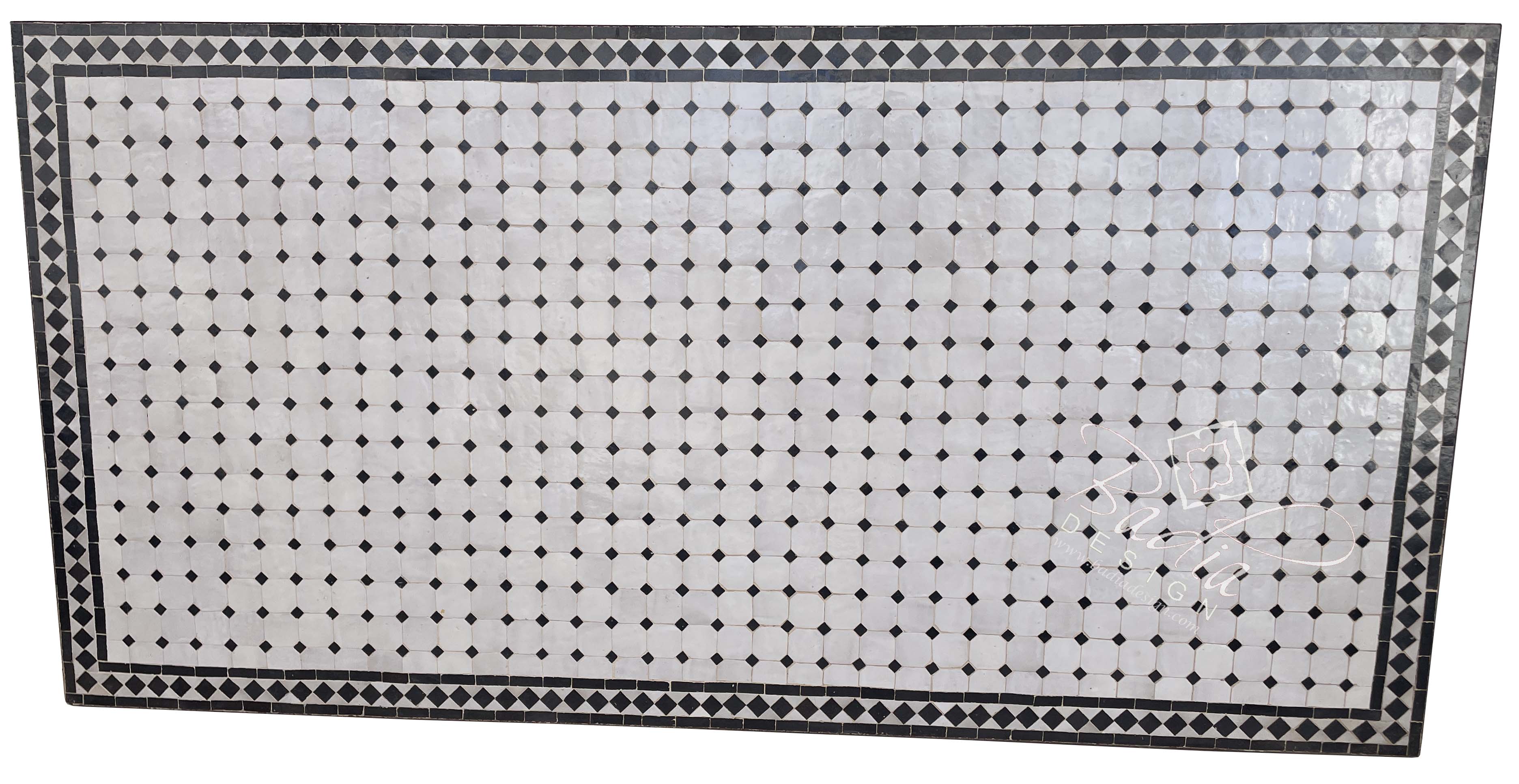 40"W x 80"L Black Rectangular Tile Table Top