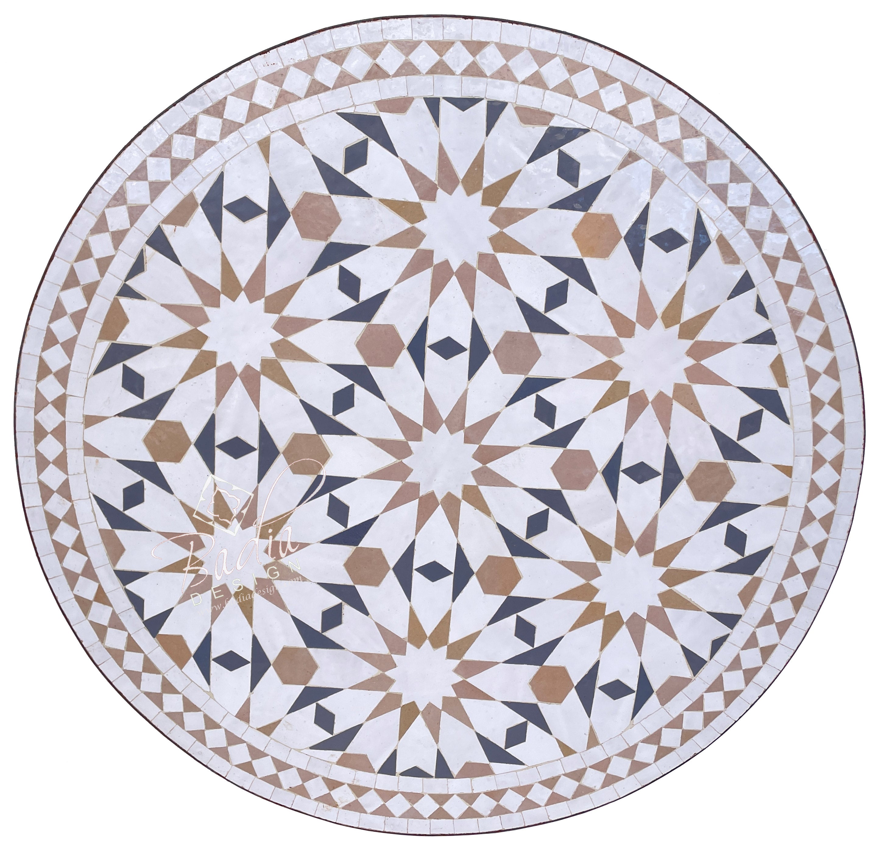 32" Multi-Color Ceramic Tile Table Top