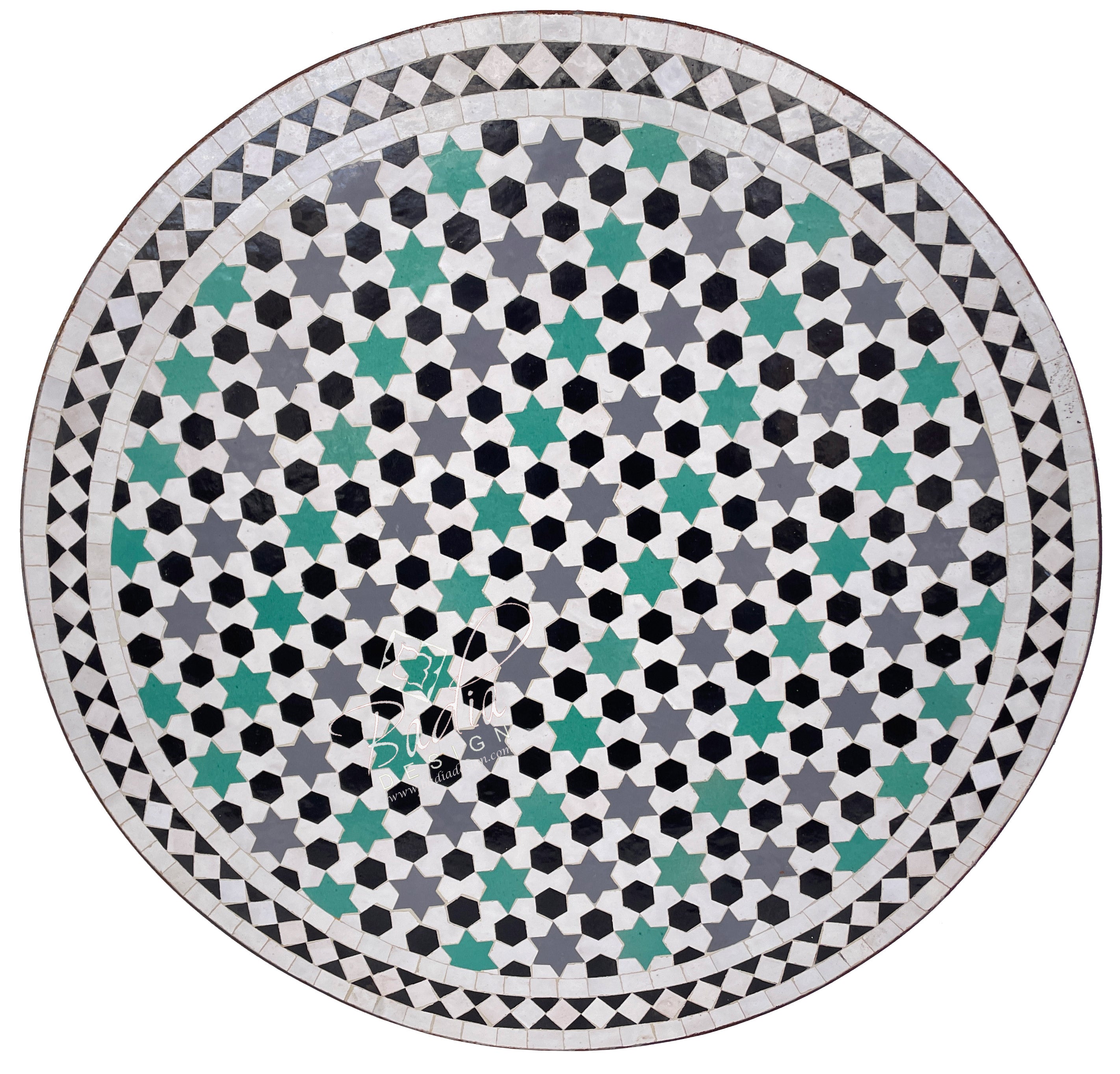 32" Multi-Color Ceramic Tile Table Top