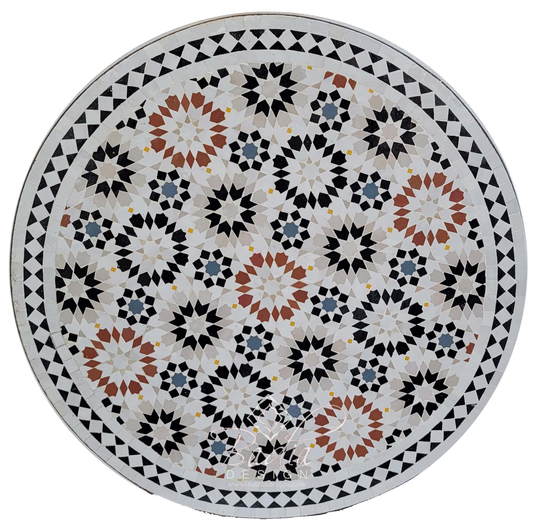 32" Multi-Color Intricately Designed Mosaic Tile Table Top
