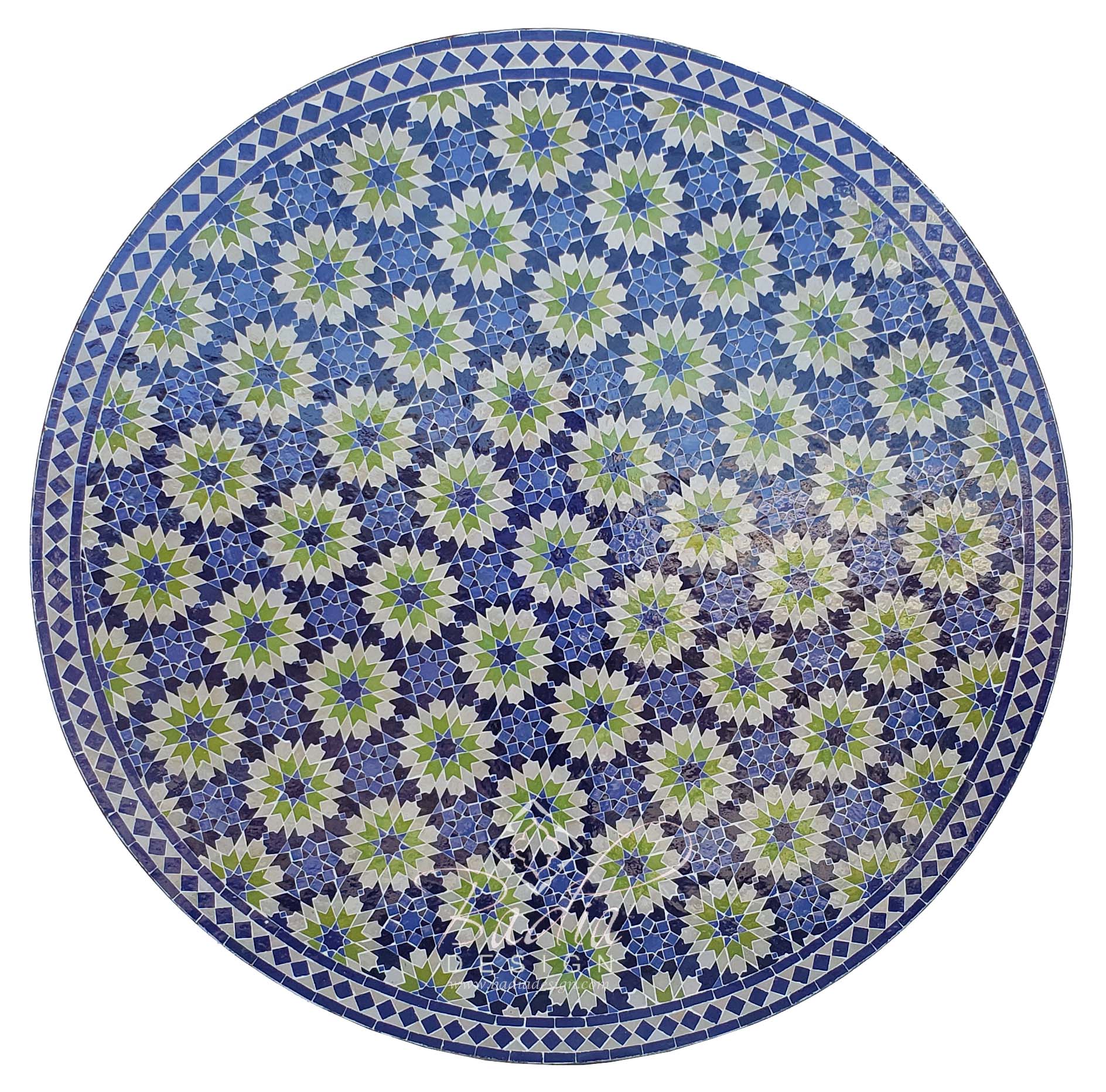 60" Intricately Designed Moroccan Mosaic Tile Table Top