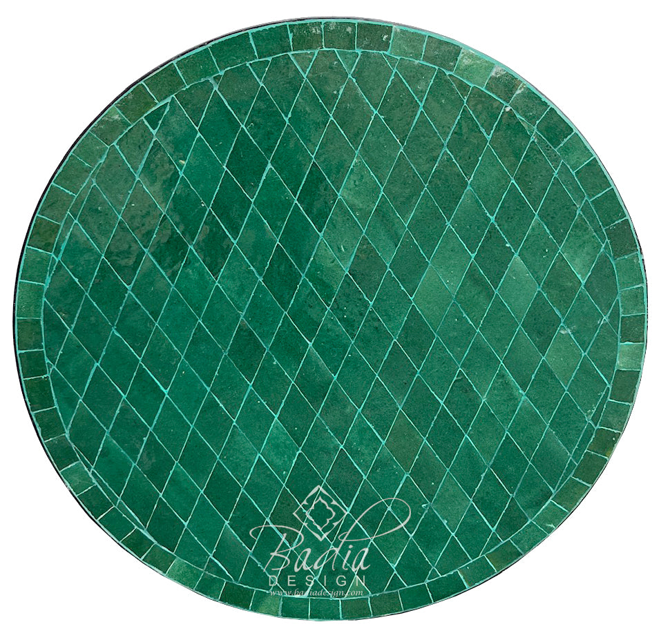 20" Green Round Tile Table Top
