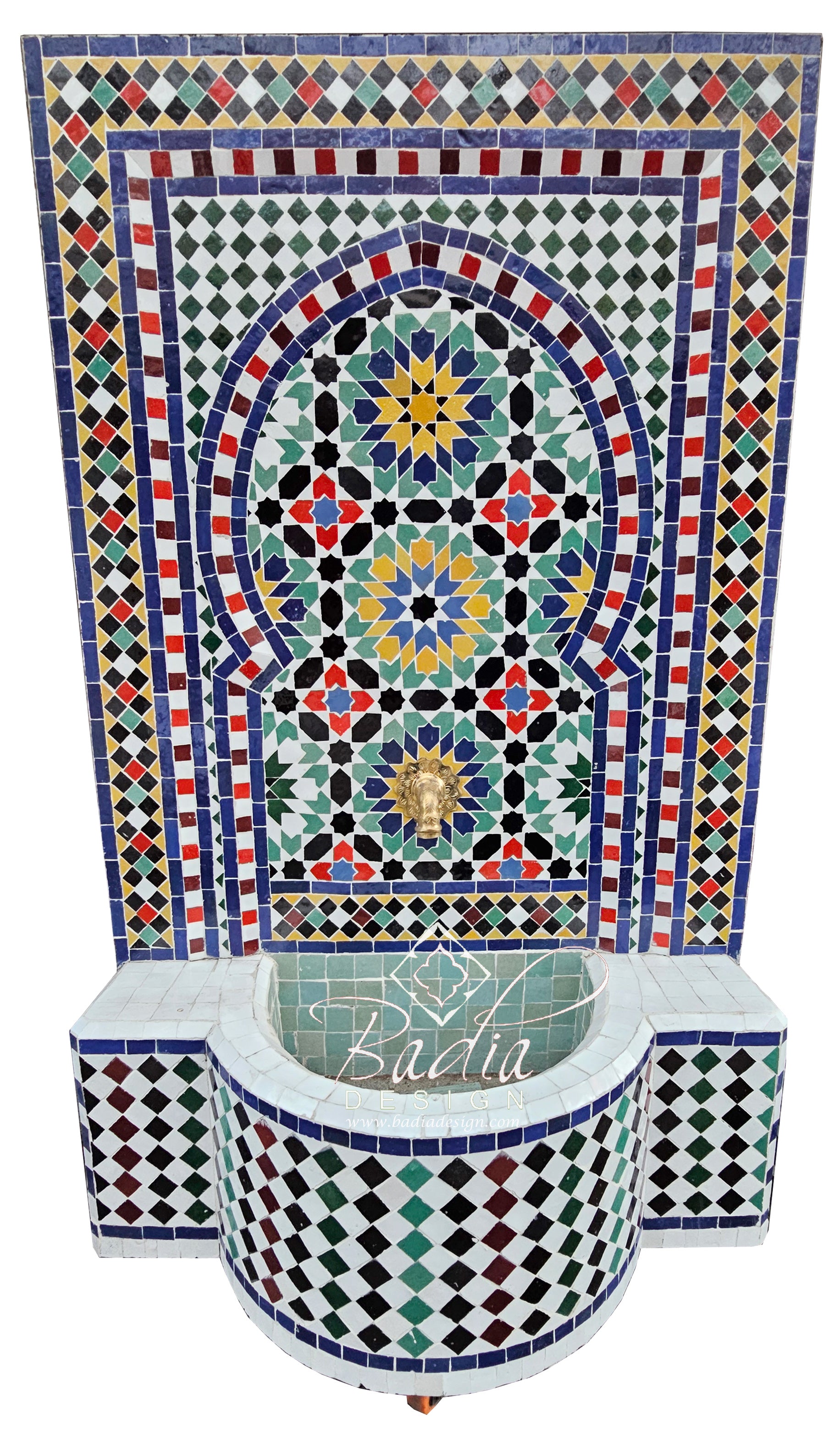 Multi-Color Mosaic Tile Water Fountain