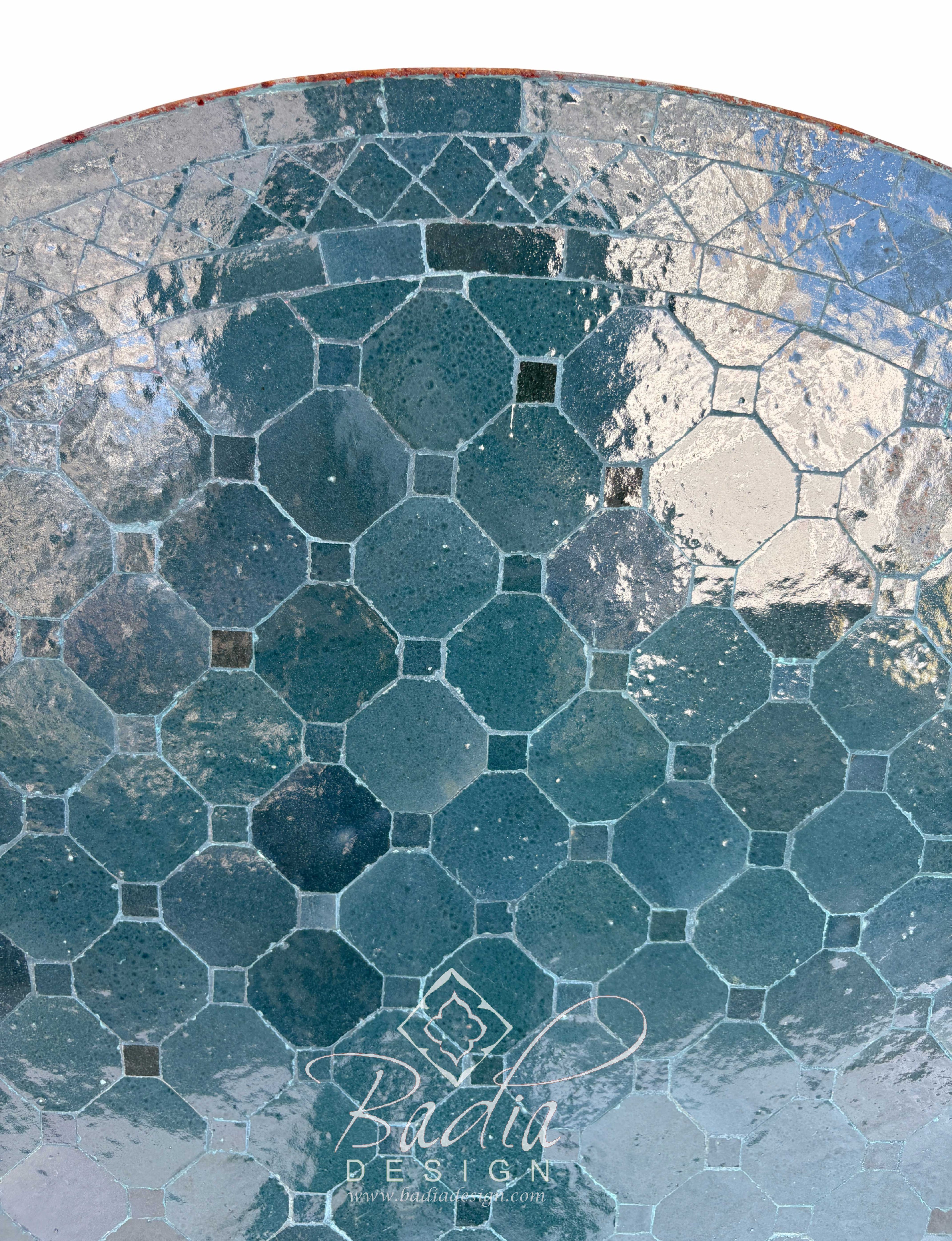 36" Teal Green Tile Table Top